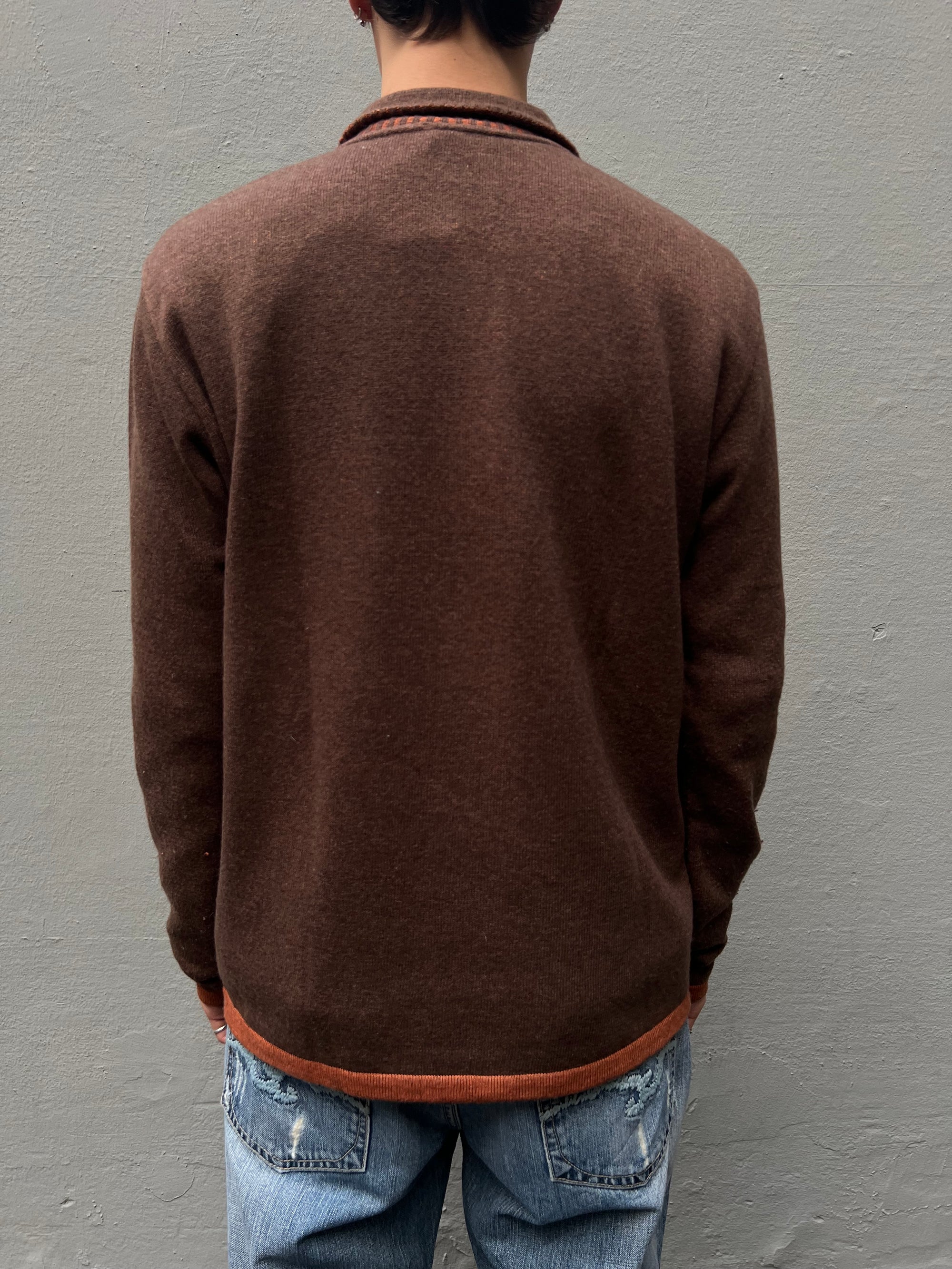 Vintage Trussardi Knit Sweater M/L In verschiedenen Brauntönen Von hinten