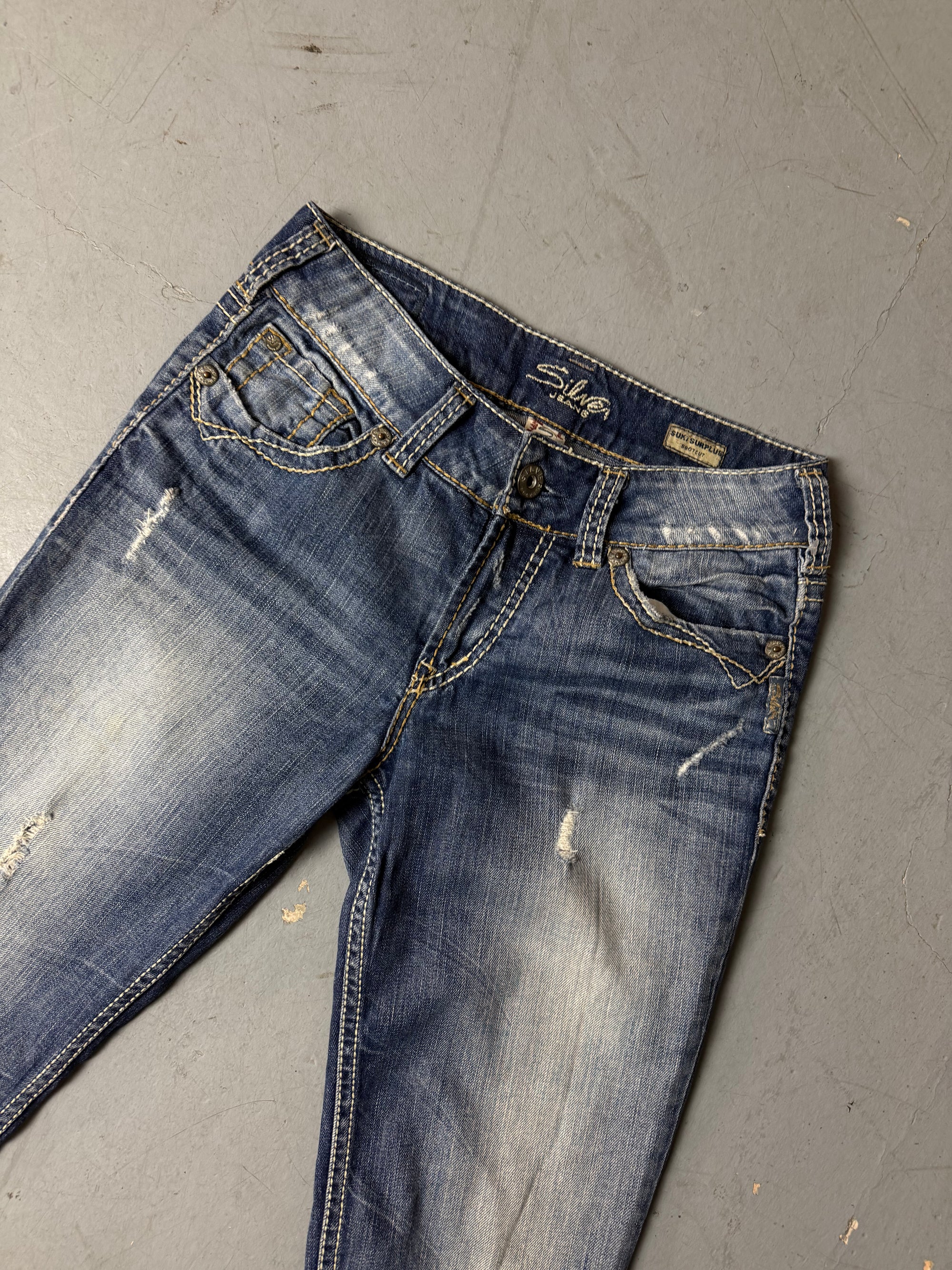 Detailliertes Produktbild Vintage Silver Jeans Low Waist Bootcut Jeans S von vorne