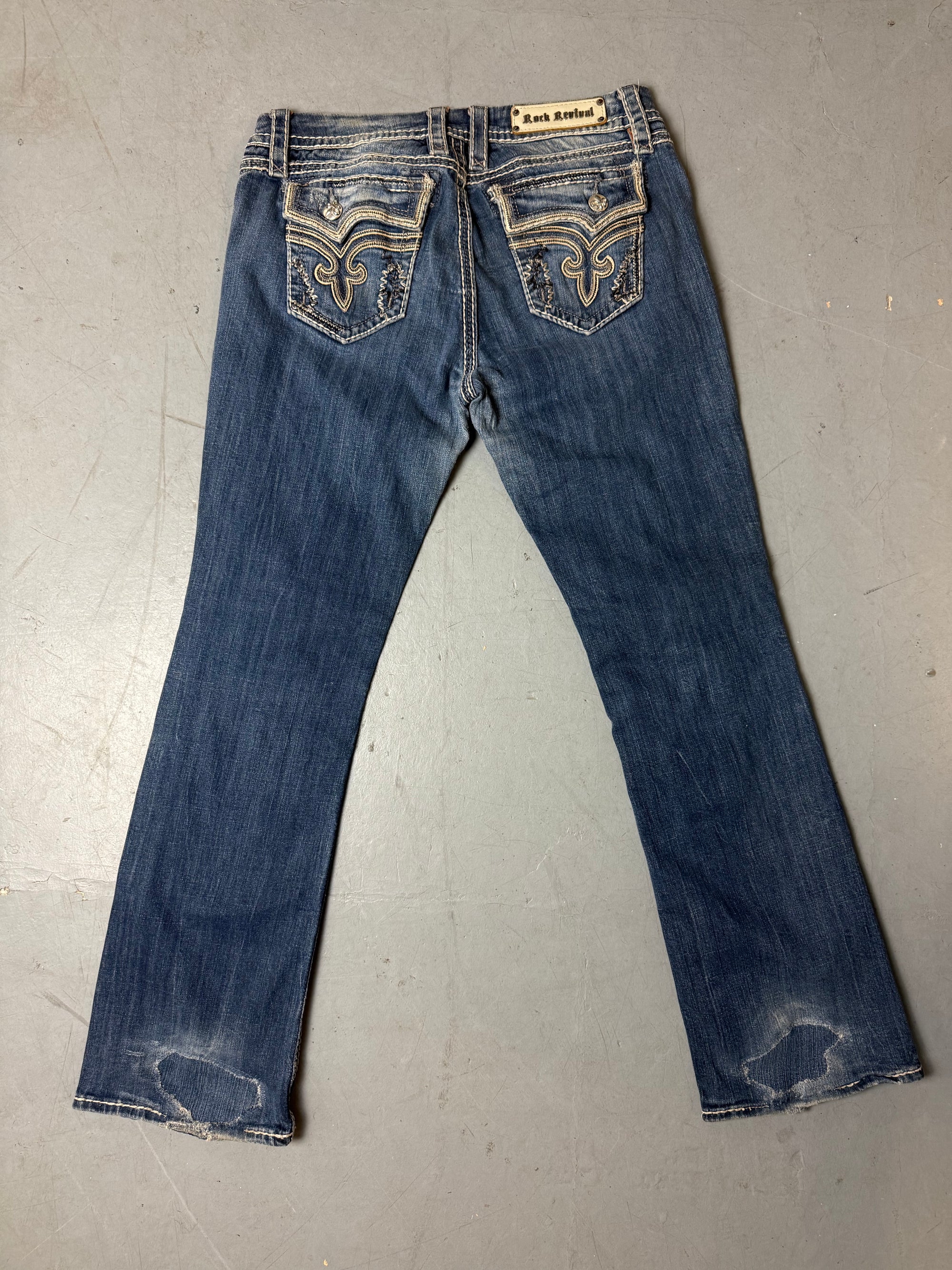 Produktbild von einer Vintage Rock Revival Bootcut Low Waist Denim von hinten