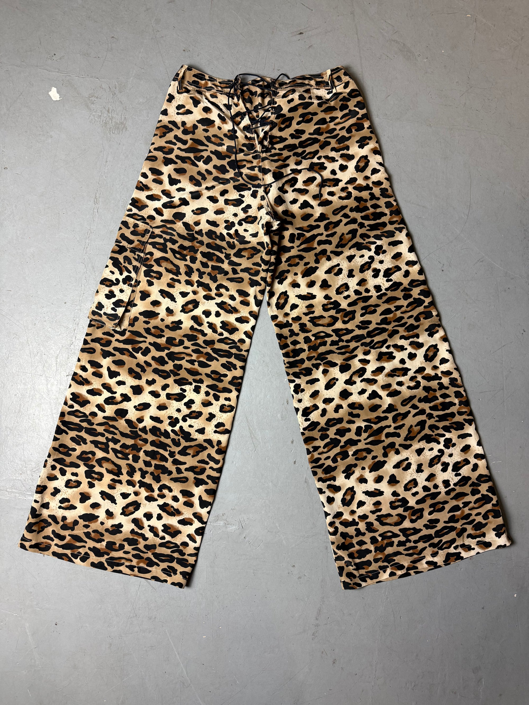 Vintage Leo Print Wide Leg Pants M/L