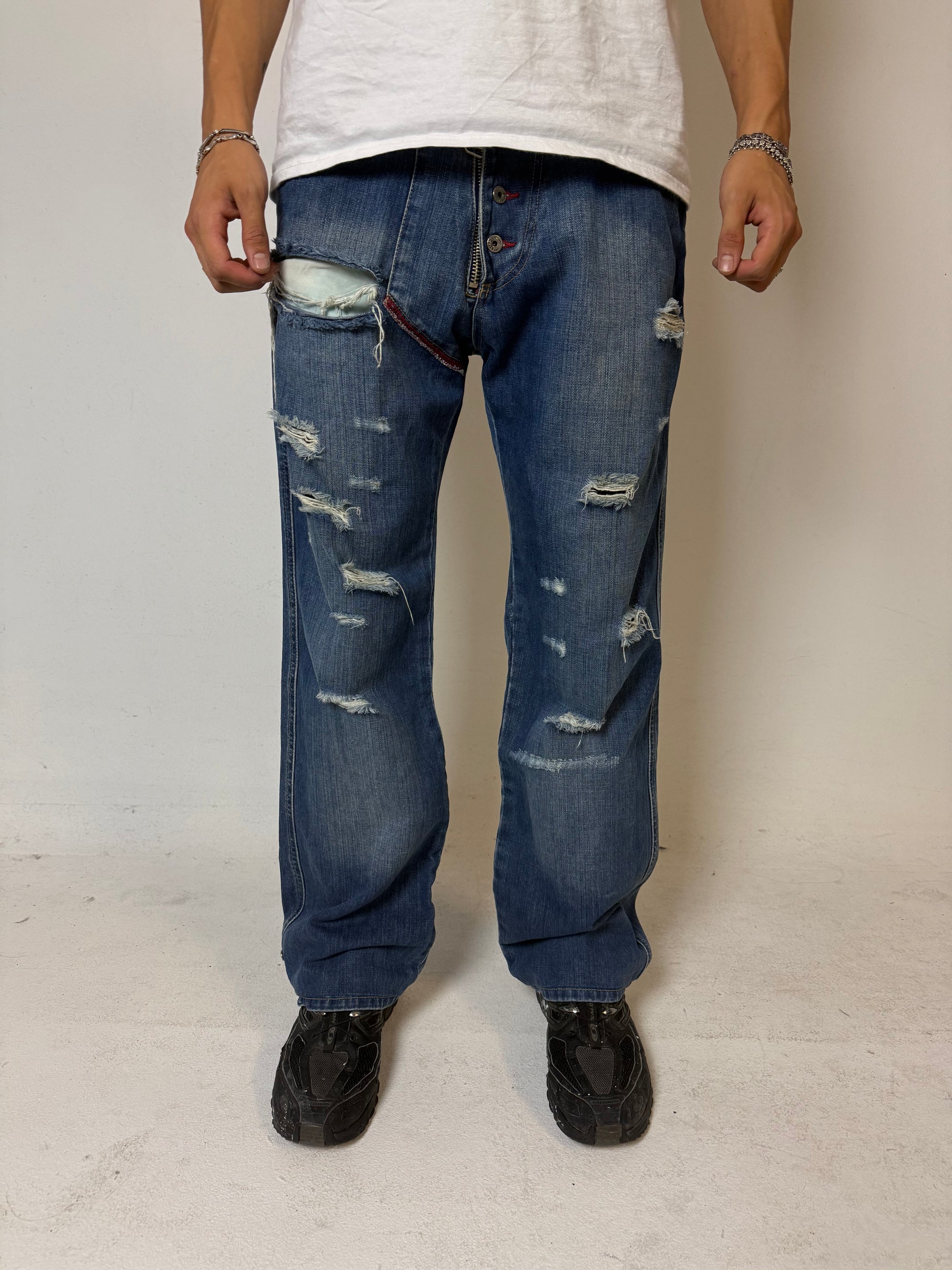 Vintage diesel denim mit baggy fit und ripped Optik
