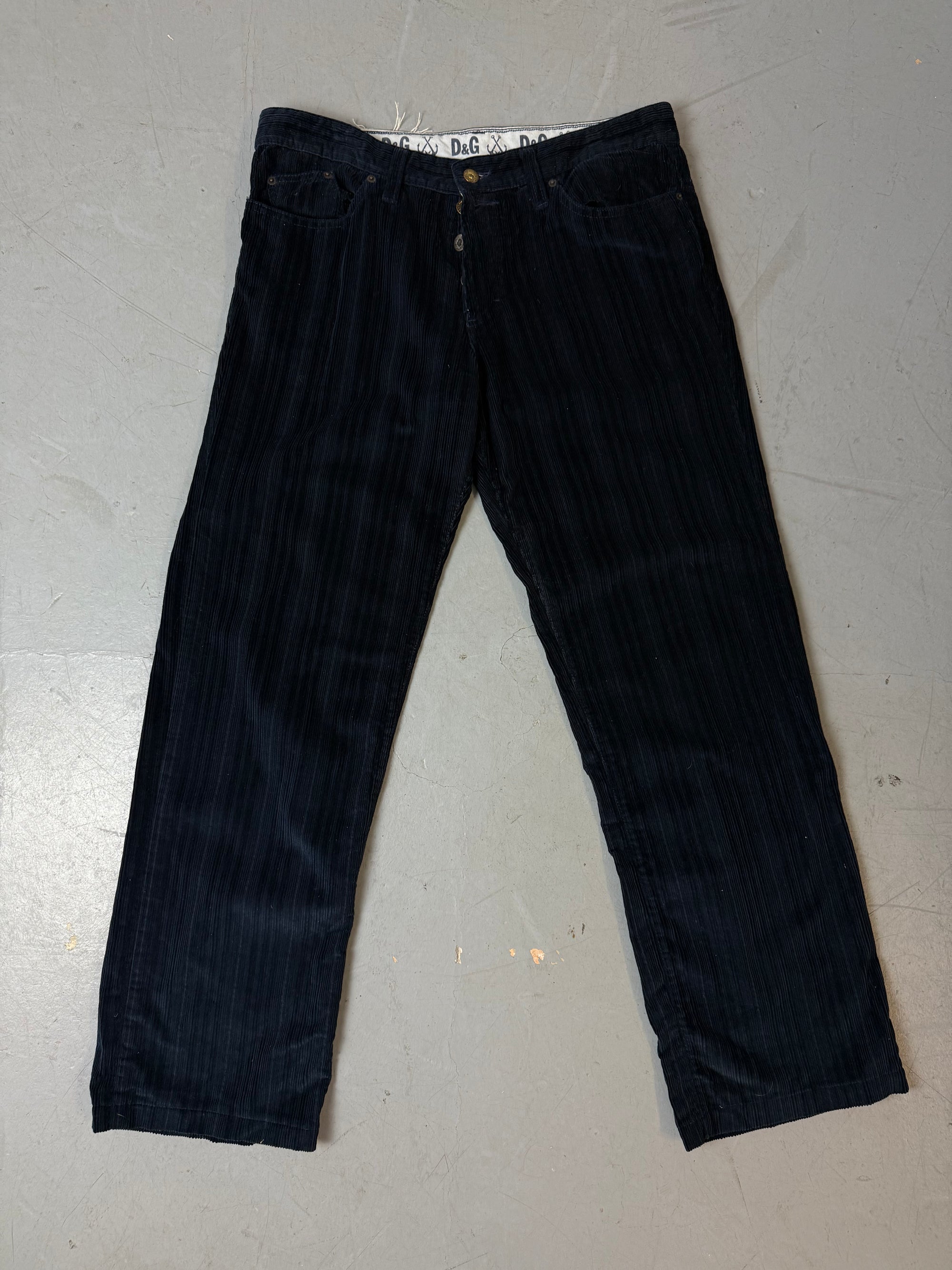 Vintage Dolce&Gabbana Black Cord Pants L