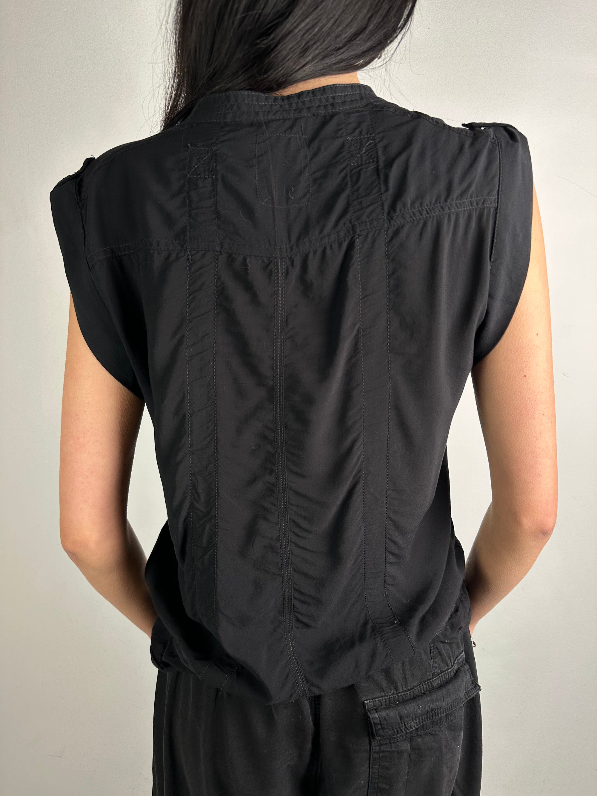 Vintage G-Star Black Sleeveless Blouse L