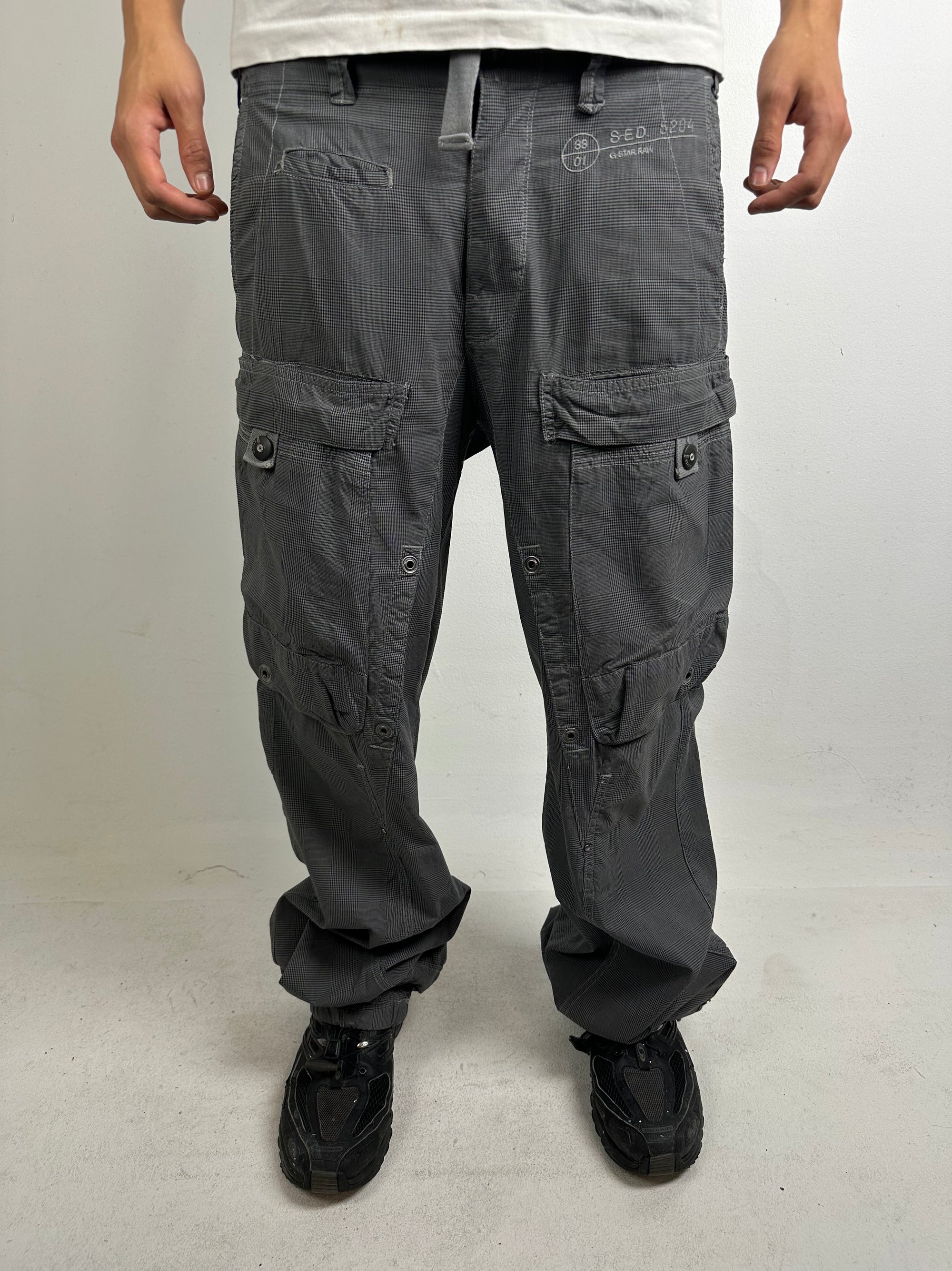 Vintage G-Star Raw Grey Baggy Cargo Pants M