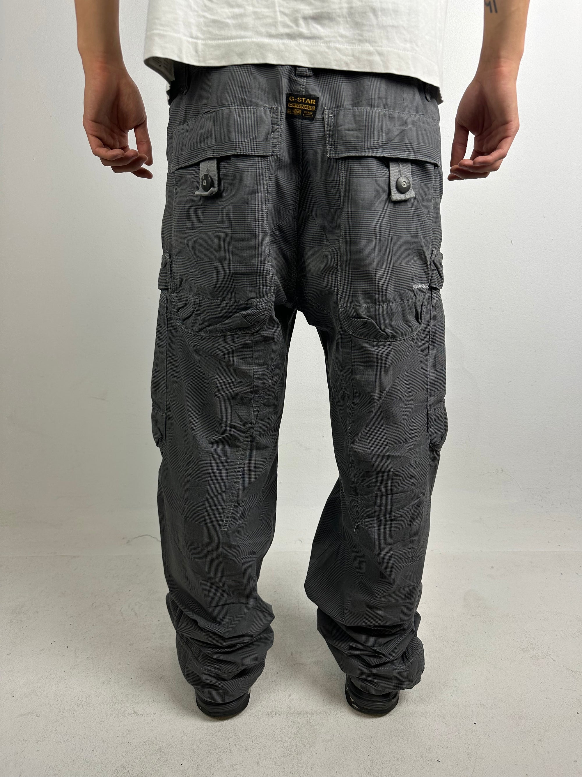 Vintage G-Star Raw Grey Baggy Cargo Pants M
