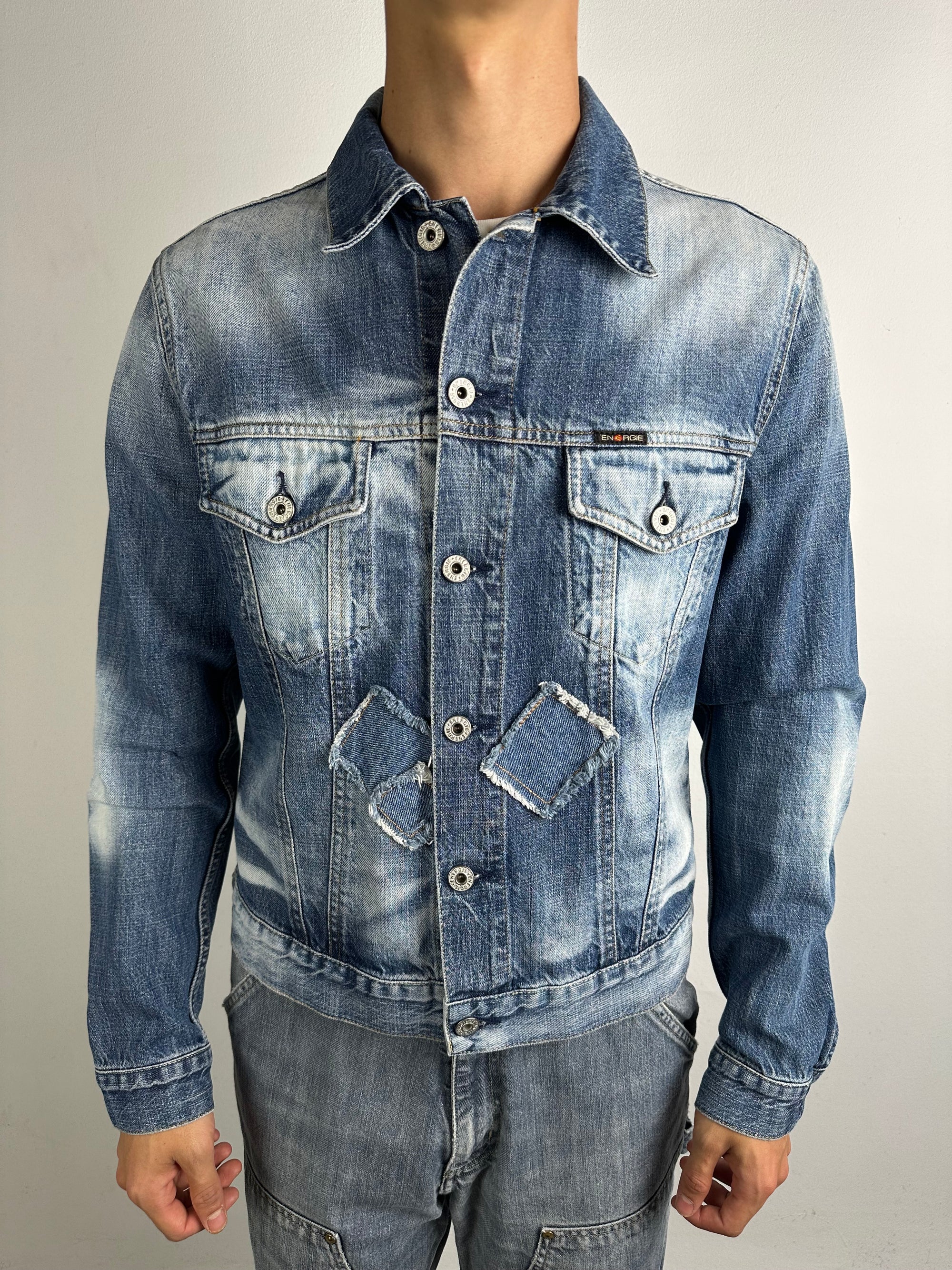 Vintage Energie Jeans Jacket with Patches S/M