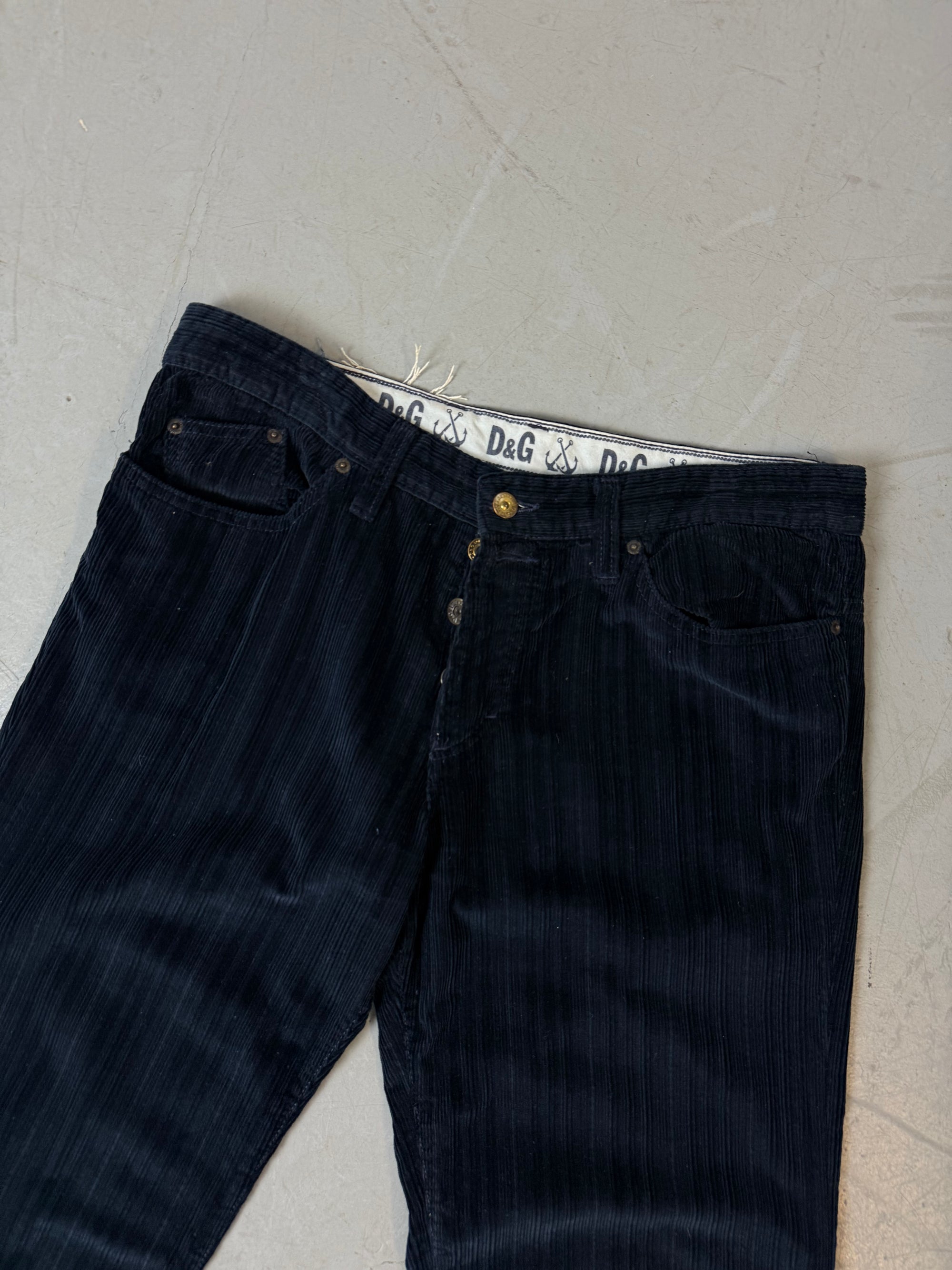 Vintage Dolce&Gabbana Black Cord Pants L