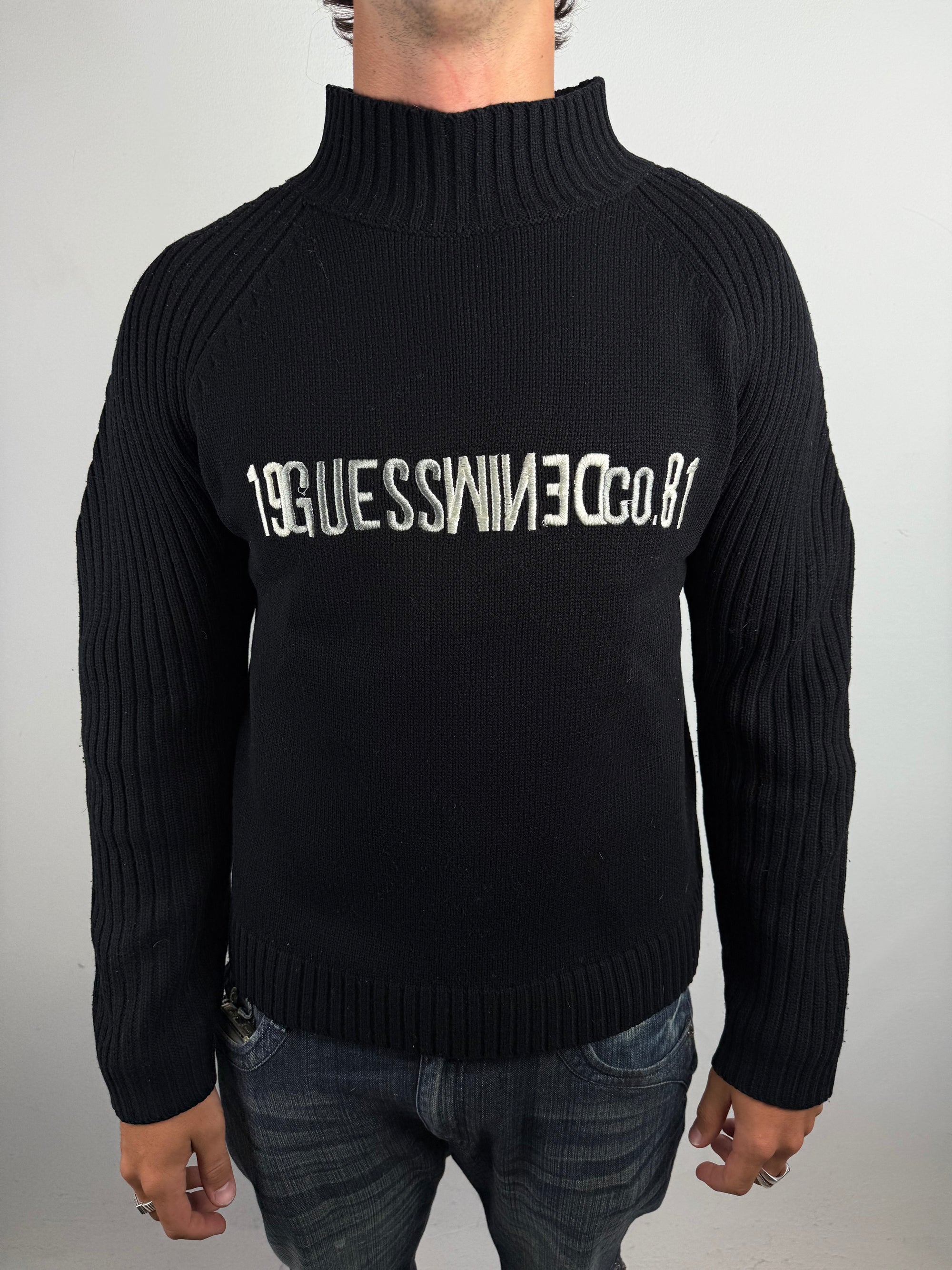 Vintage Guess Black Knit Sweater L