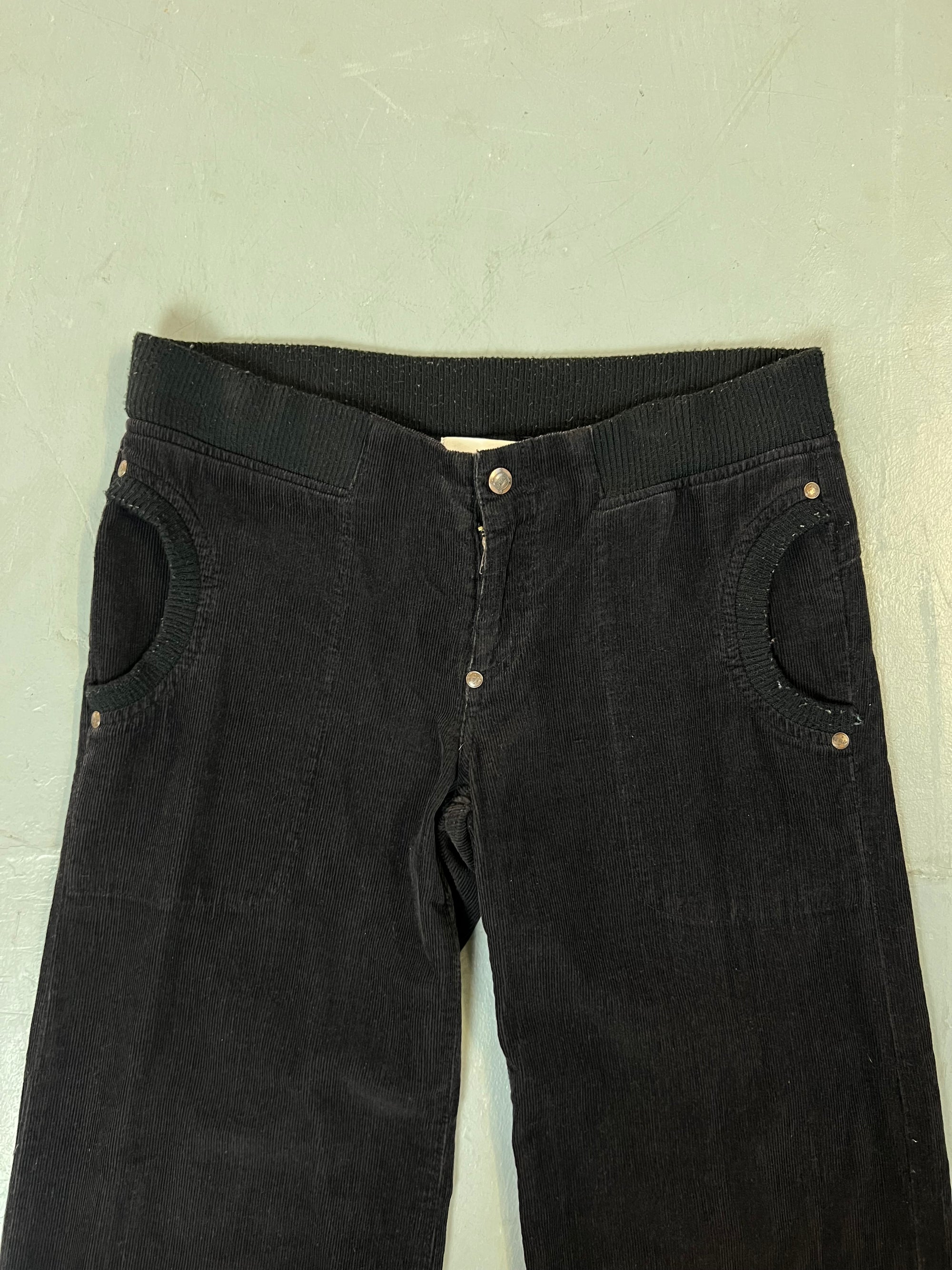 Vintage Black Cord Pants S/M