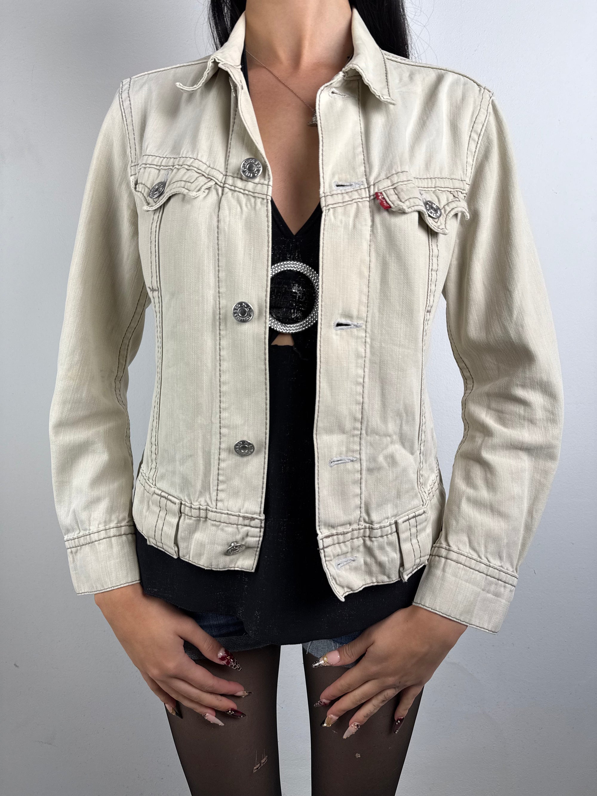 Vintage Levi‘s Creme White Jeans Jacket S