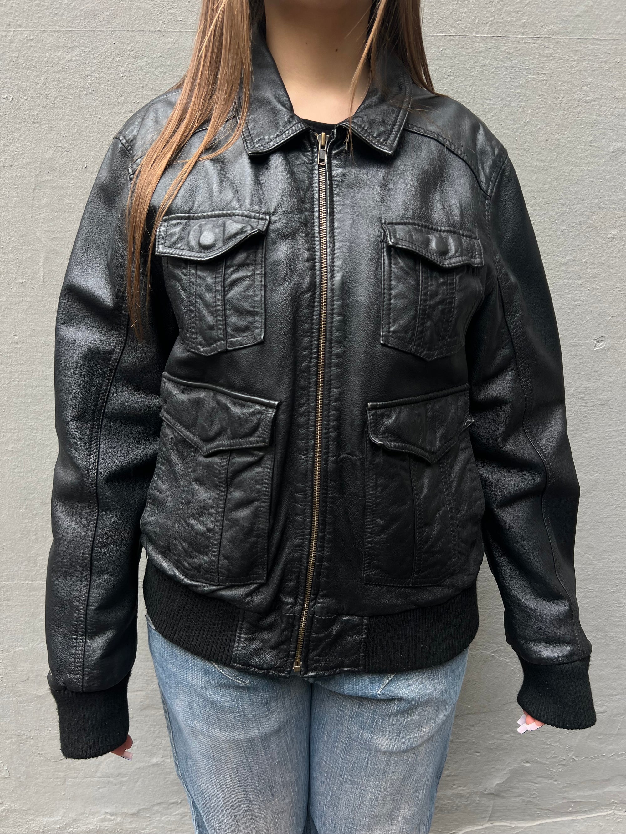 Vintage Specchio Leather Jacket Black M/L