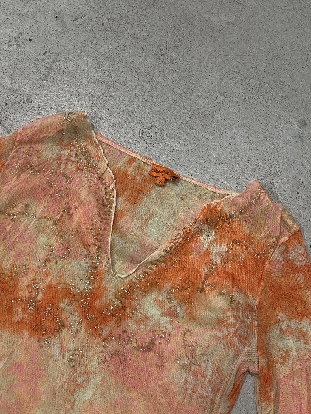 Vintage Orange Mesh Longsleeve (S)