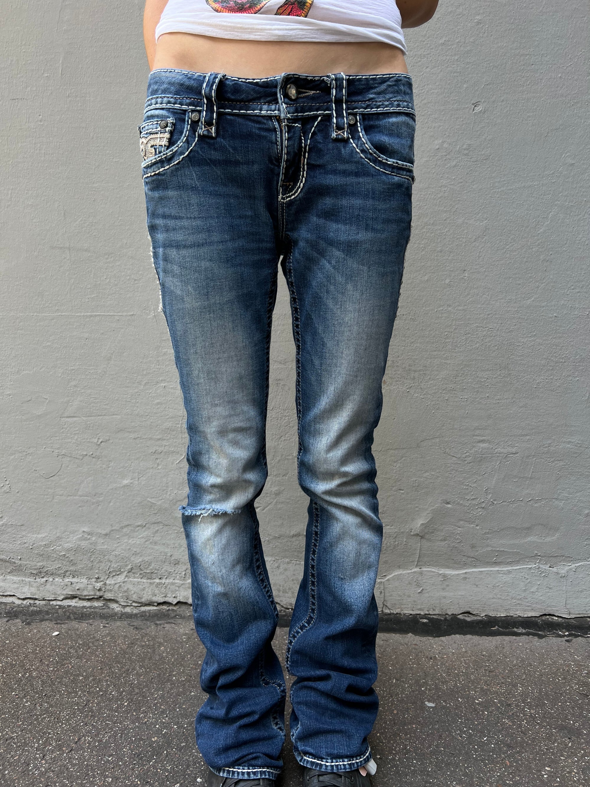 Vintage Rock Revival Glitter Denim S