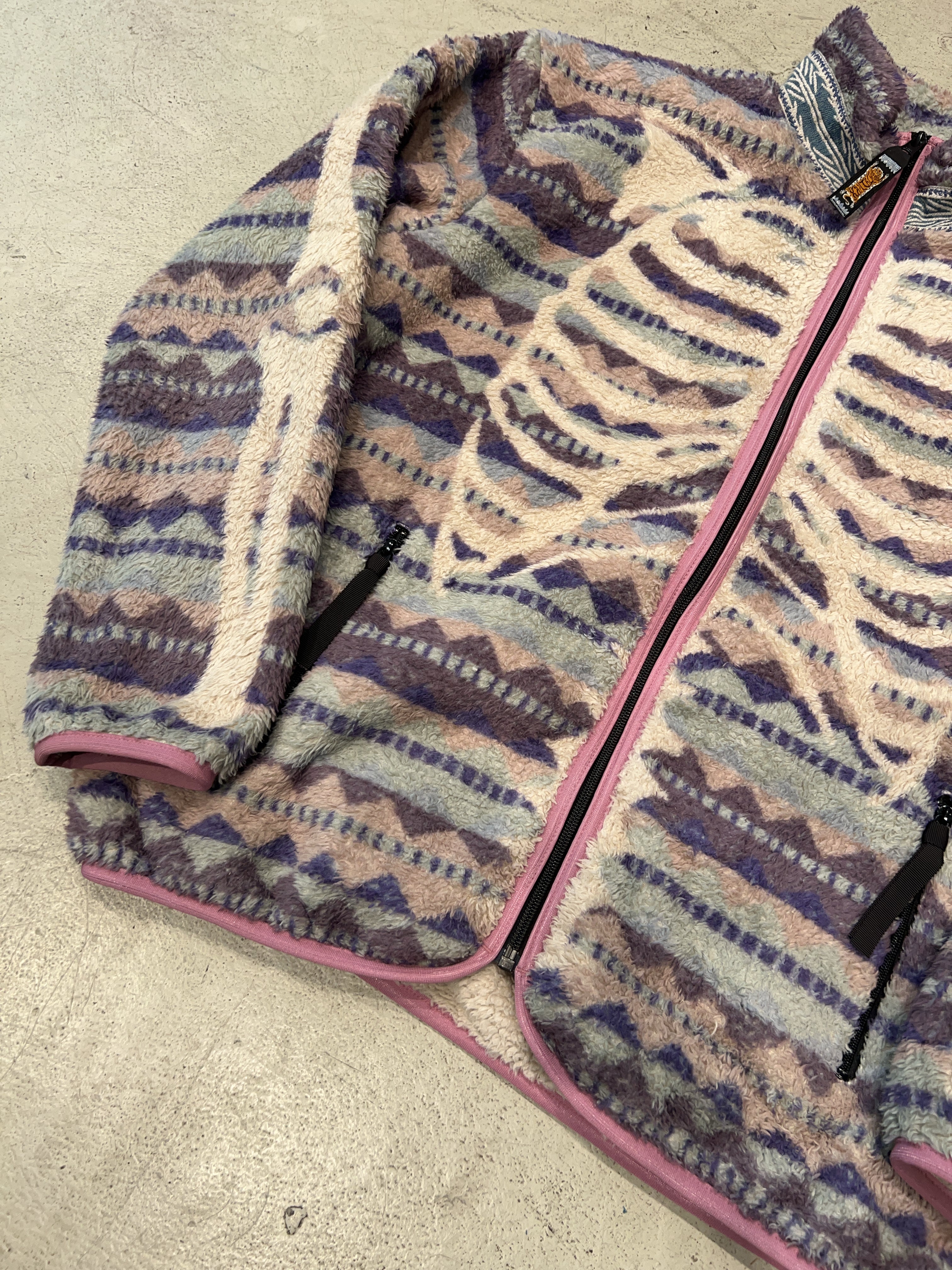 Vintage Kapital Ashland Stripe & Bone Fleece Jacke (XL)