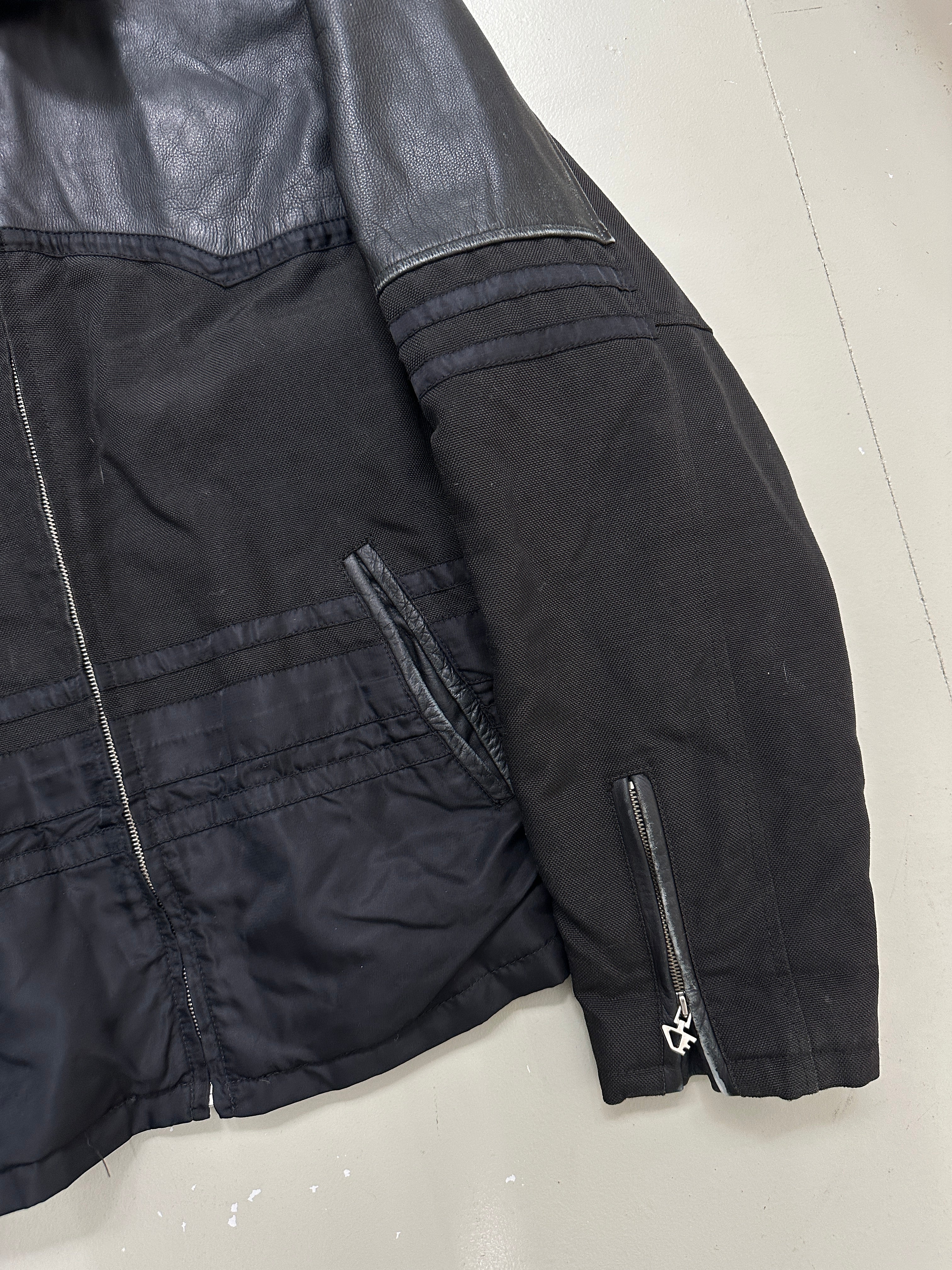 Vintage Dakota Hybrid Leather Jacket für Herren. Y2K Second Hand 2000s Fashion 