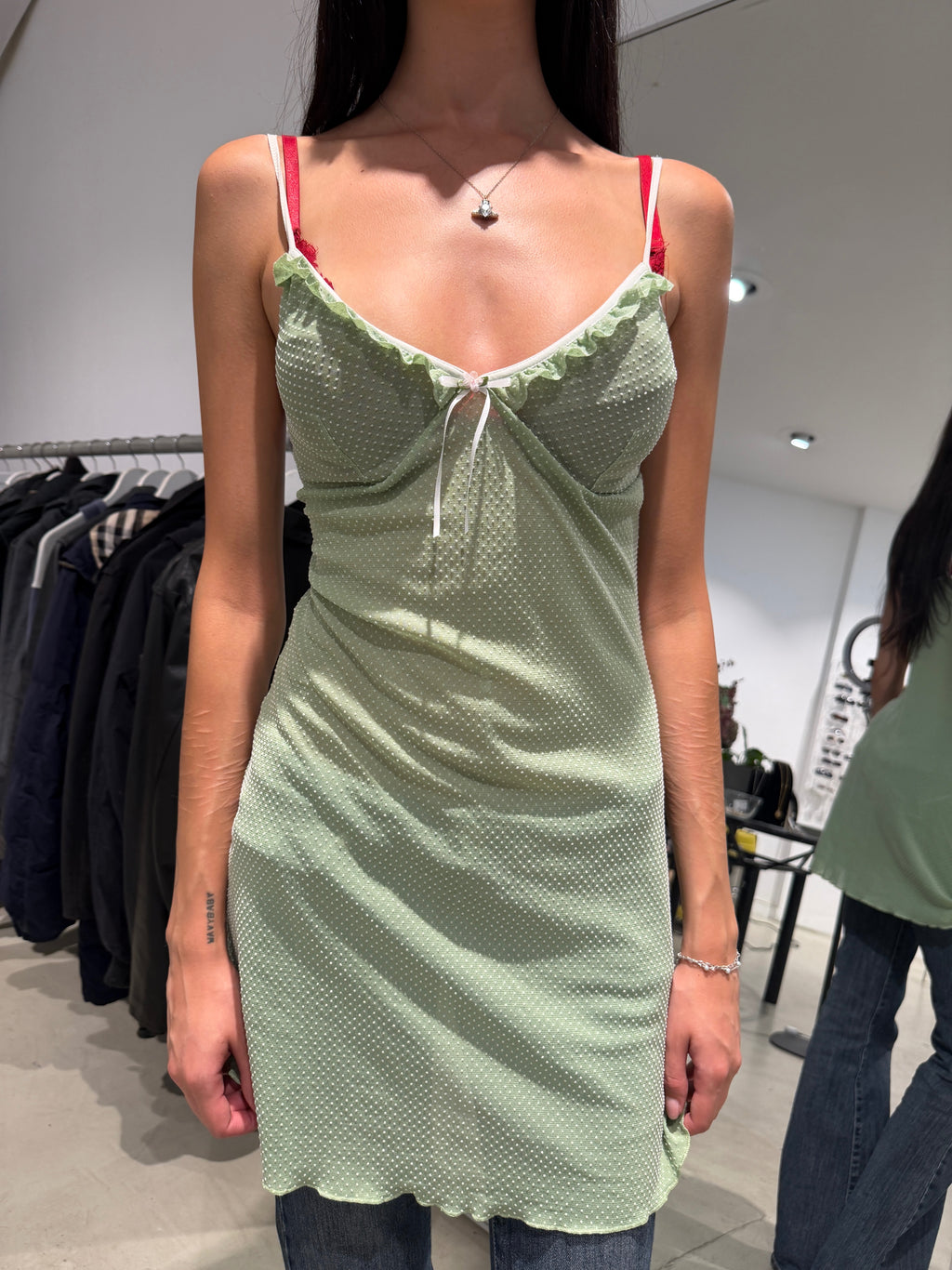 Vintage Green Mesh Top (M)