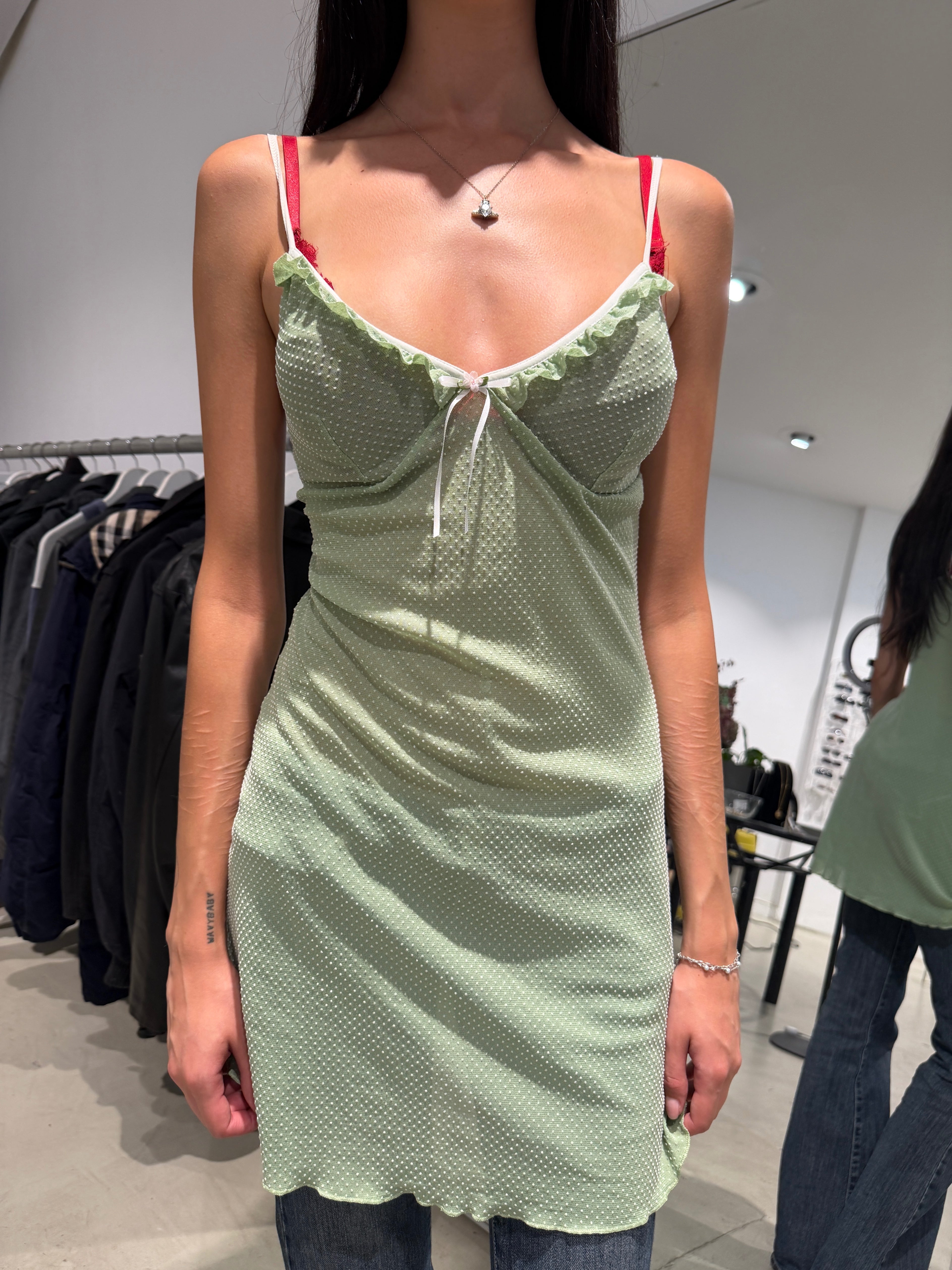 Vintage Green Mesh Top (M)
