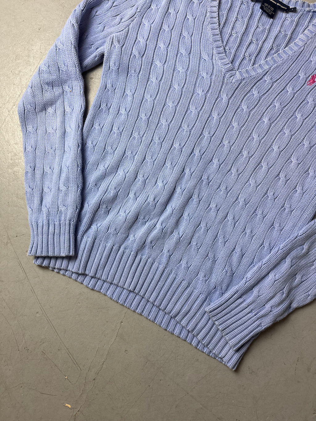 Babyblau Strickpullover knit sweater Ralph Lauren y2k vintage 