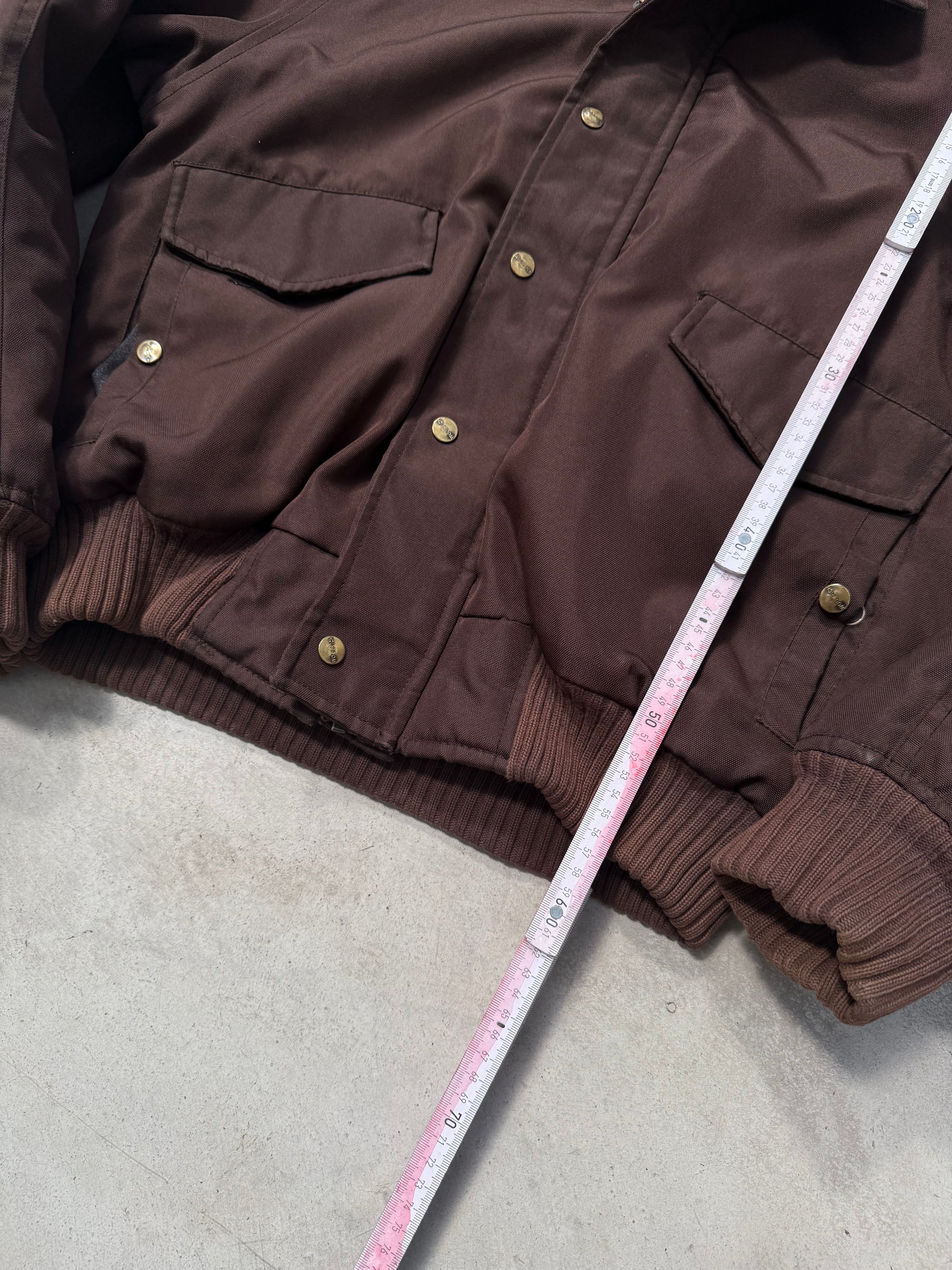 Vintage Woolrich Brown Down Jacket Für Männer. Y2K Second Hand 2000s Fashion 