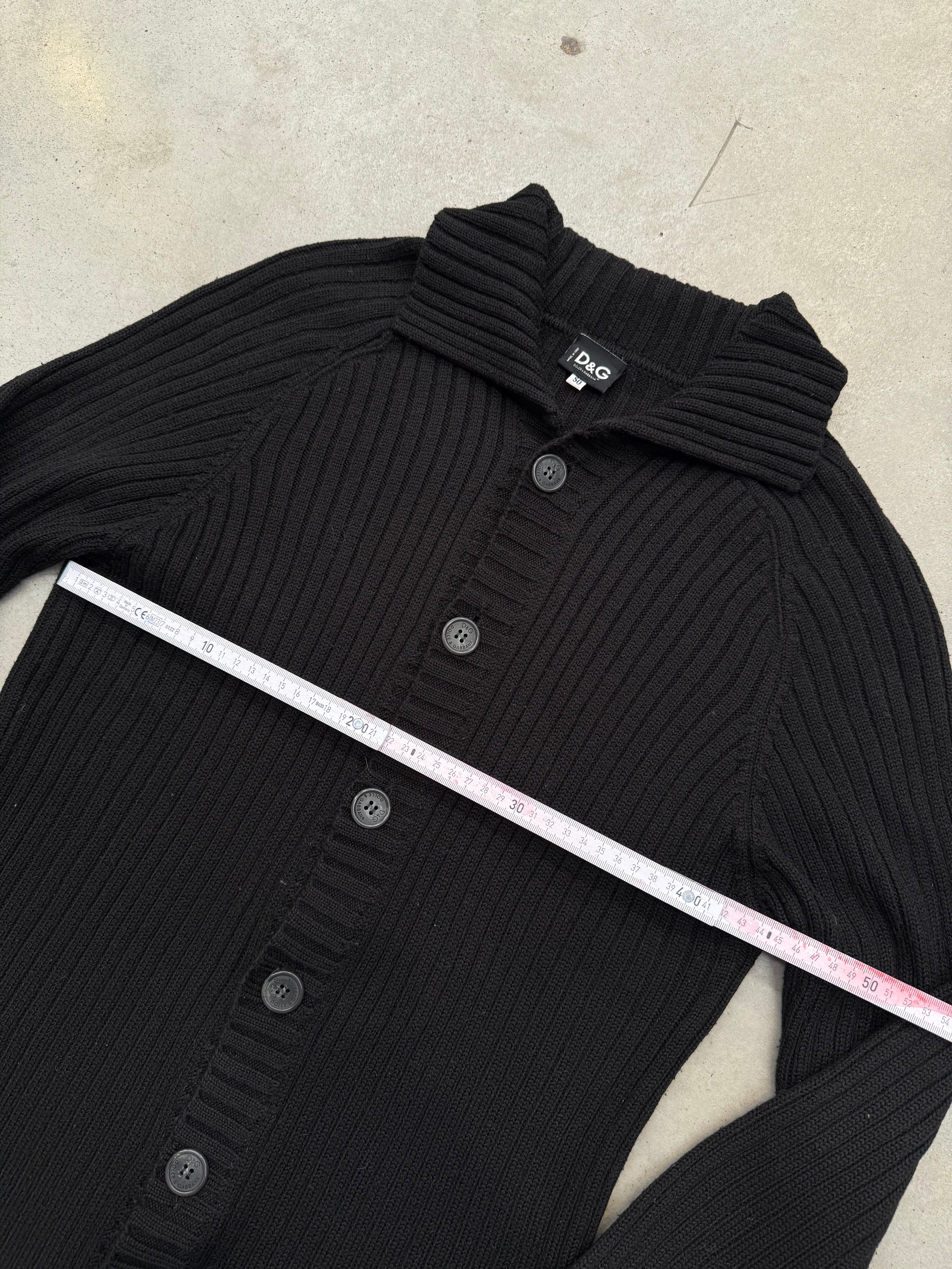 Vintage Dolce&Gabbana Black Button Up Knit Jacket L