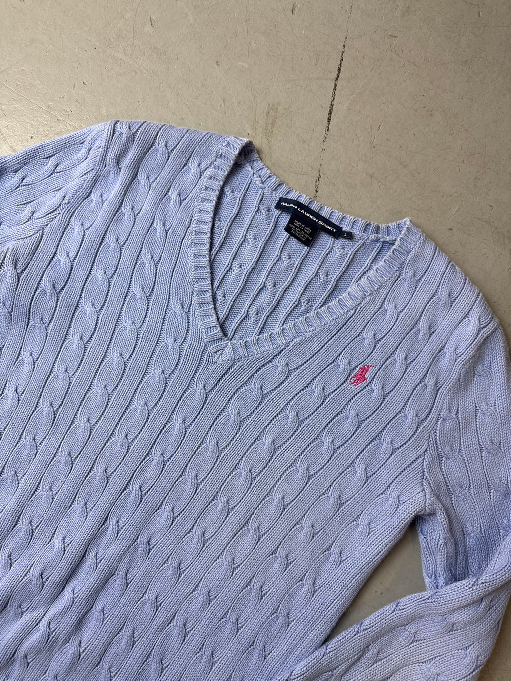 Babyblau Strickpullover knit sweater Ralph Lauren y2k vintage 