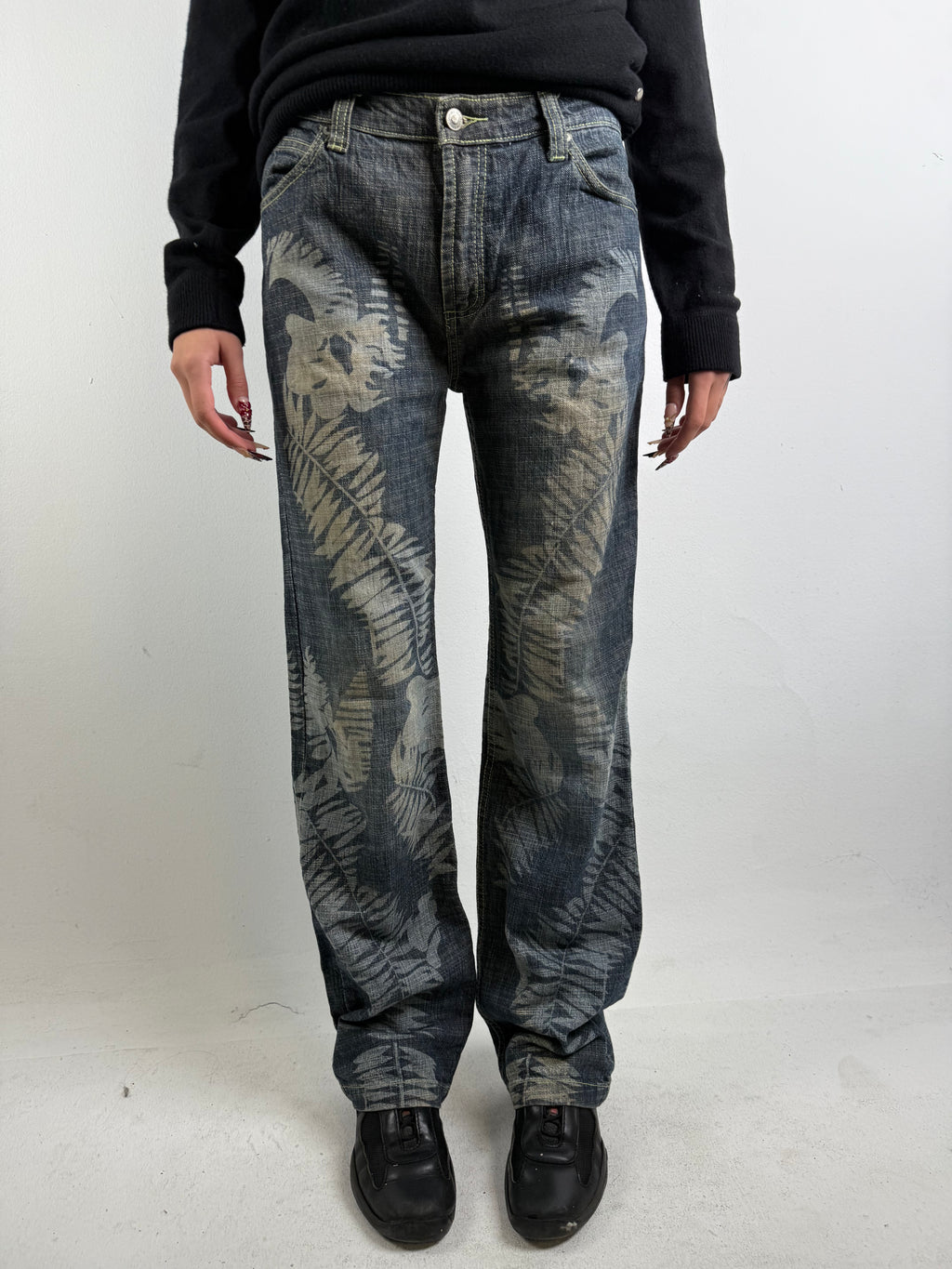 Vintage Versace Printed Baggy Denim M