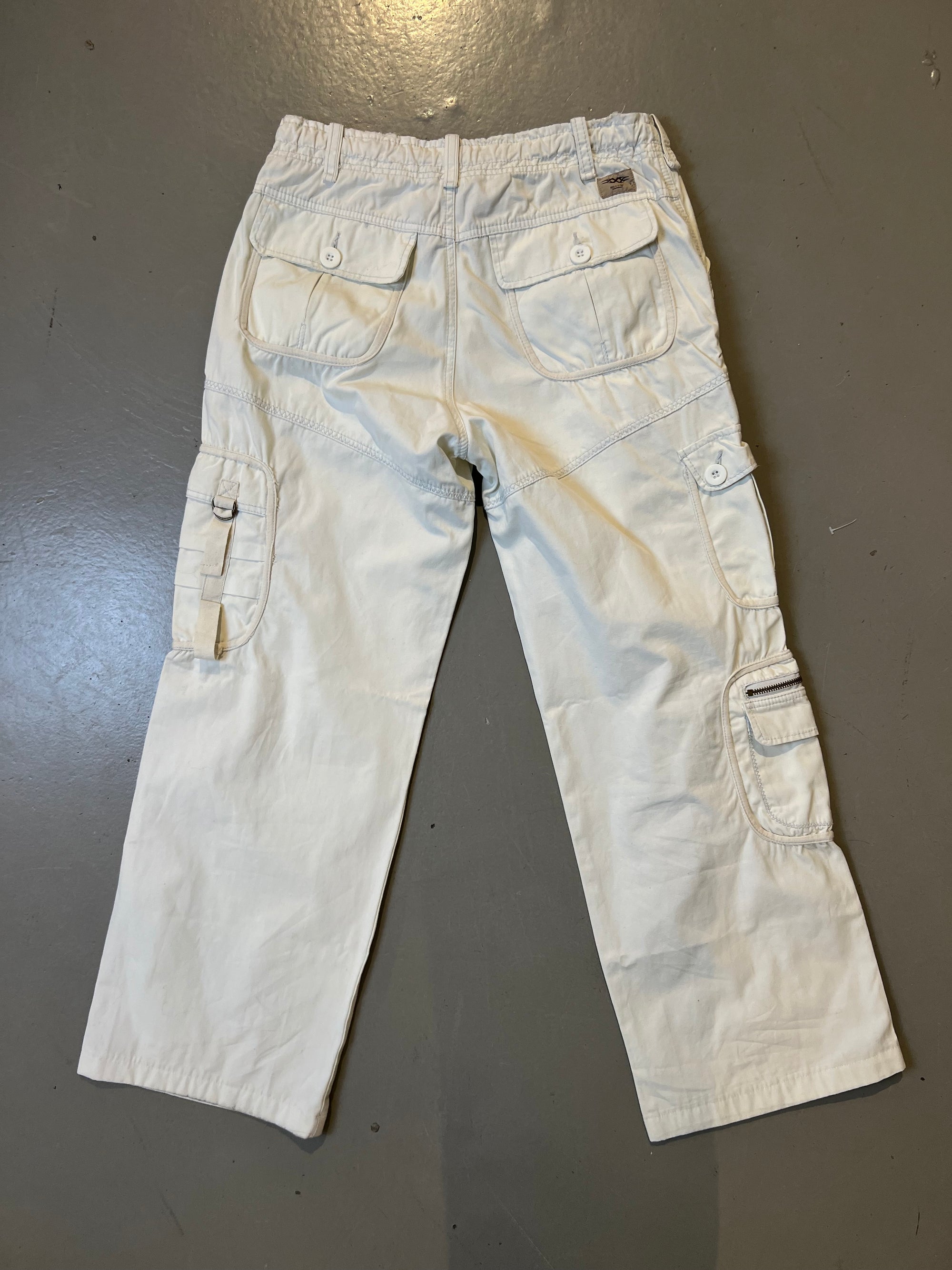 Vintage White Cargo Pants S/M