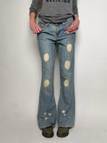 Tragebild von Vintage True Religion Bleach Washed Flared Denim von vorne 