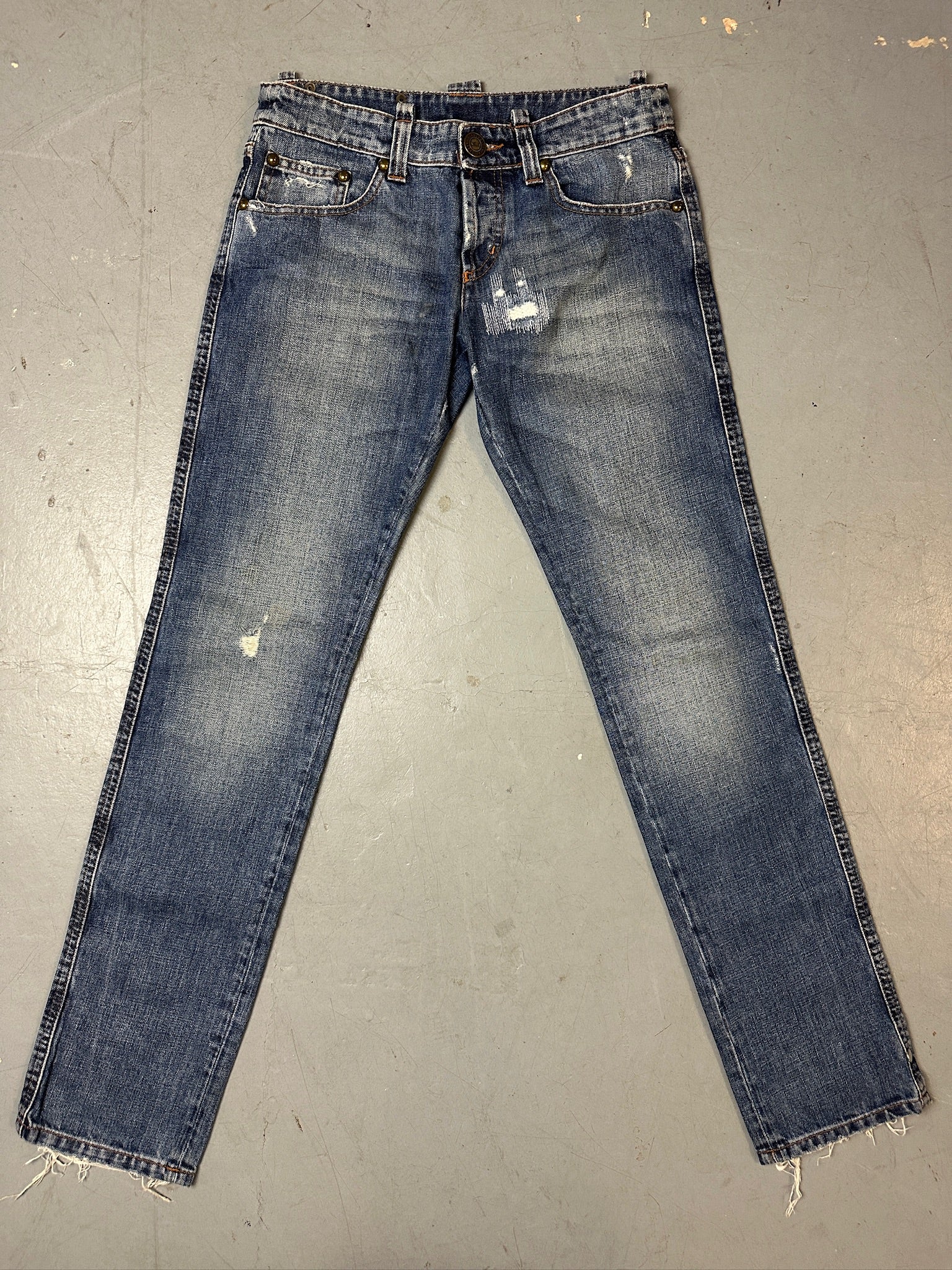 Vintage Iceberg Blue Denim Jeans with Bambi Stitching S