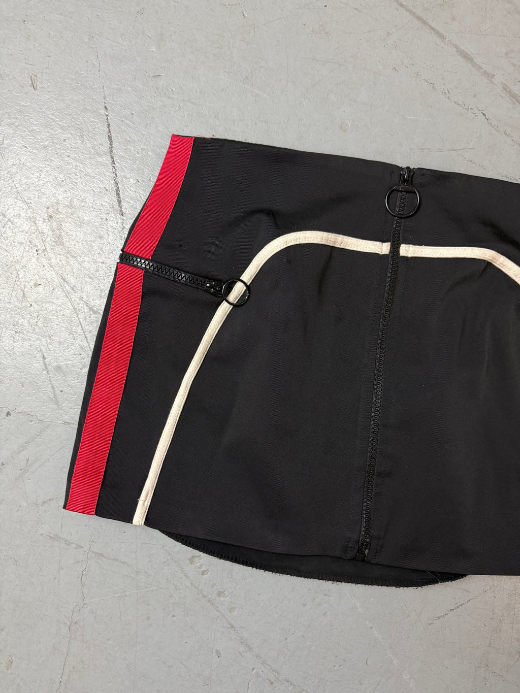 Vintage Black Full Zip Mini Skirt S/M