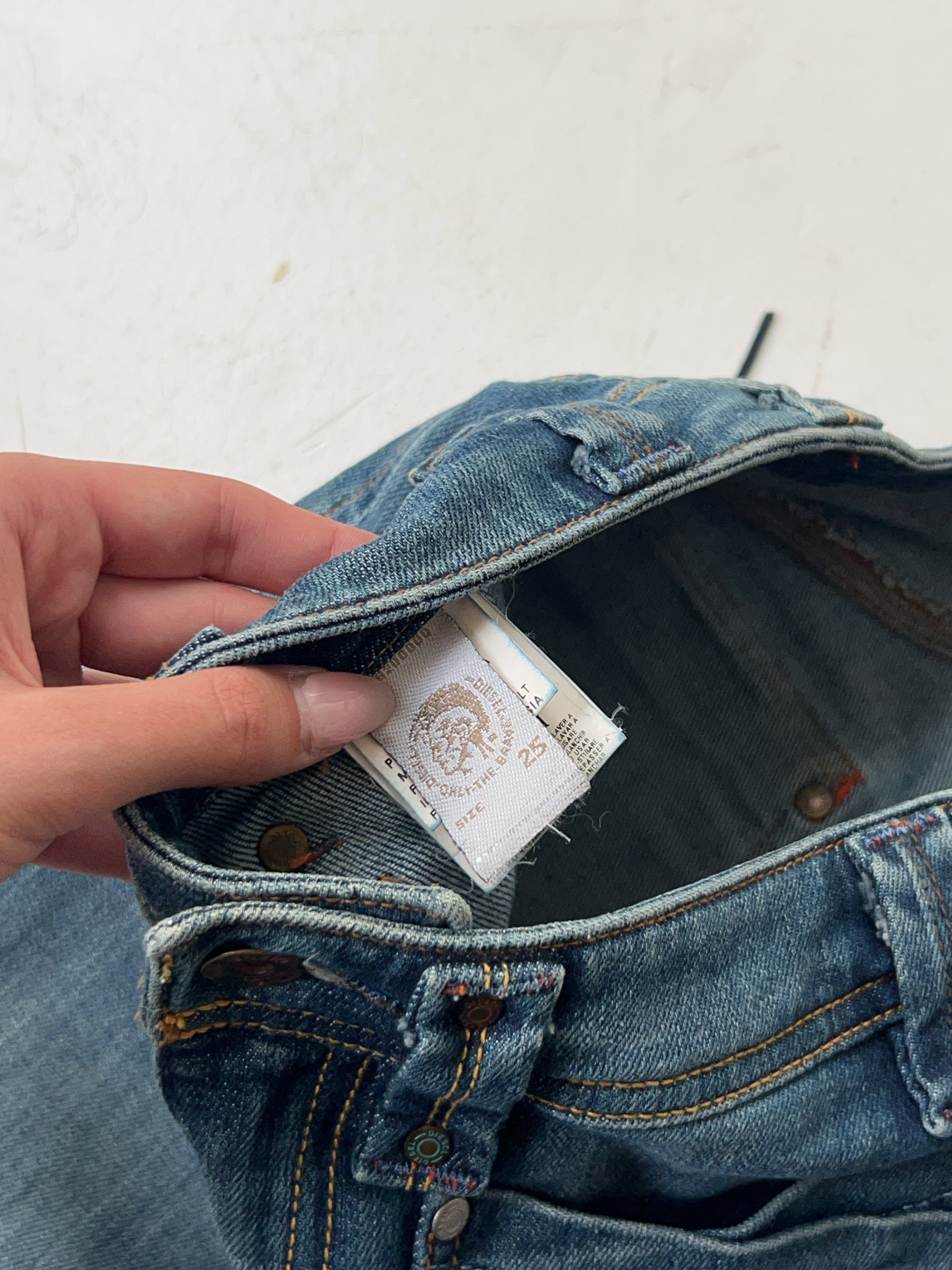 Vintage Diesel Low Waisted Reworked Jeans (XS)