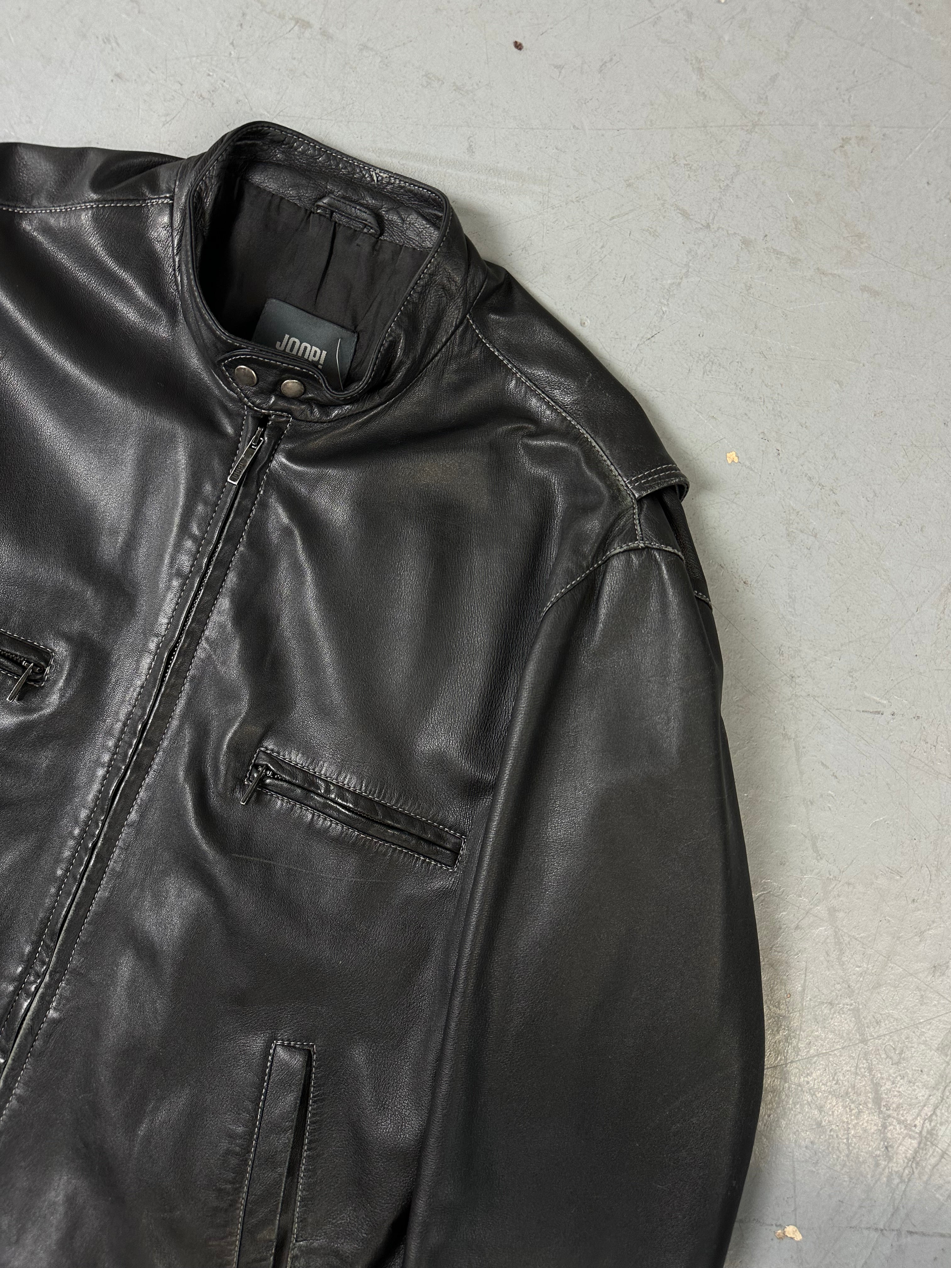 Eine schicke schwarze vintage Lederjacke von joop