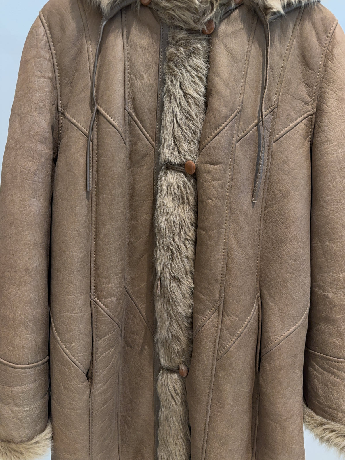 Vintage Faux Fur Brauner Mantel (XL)