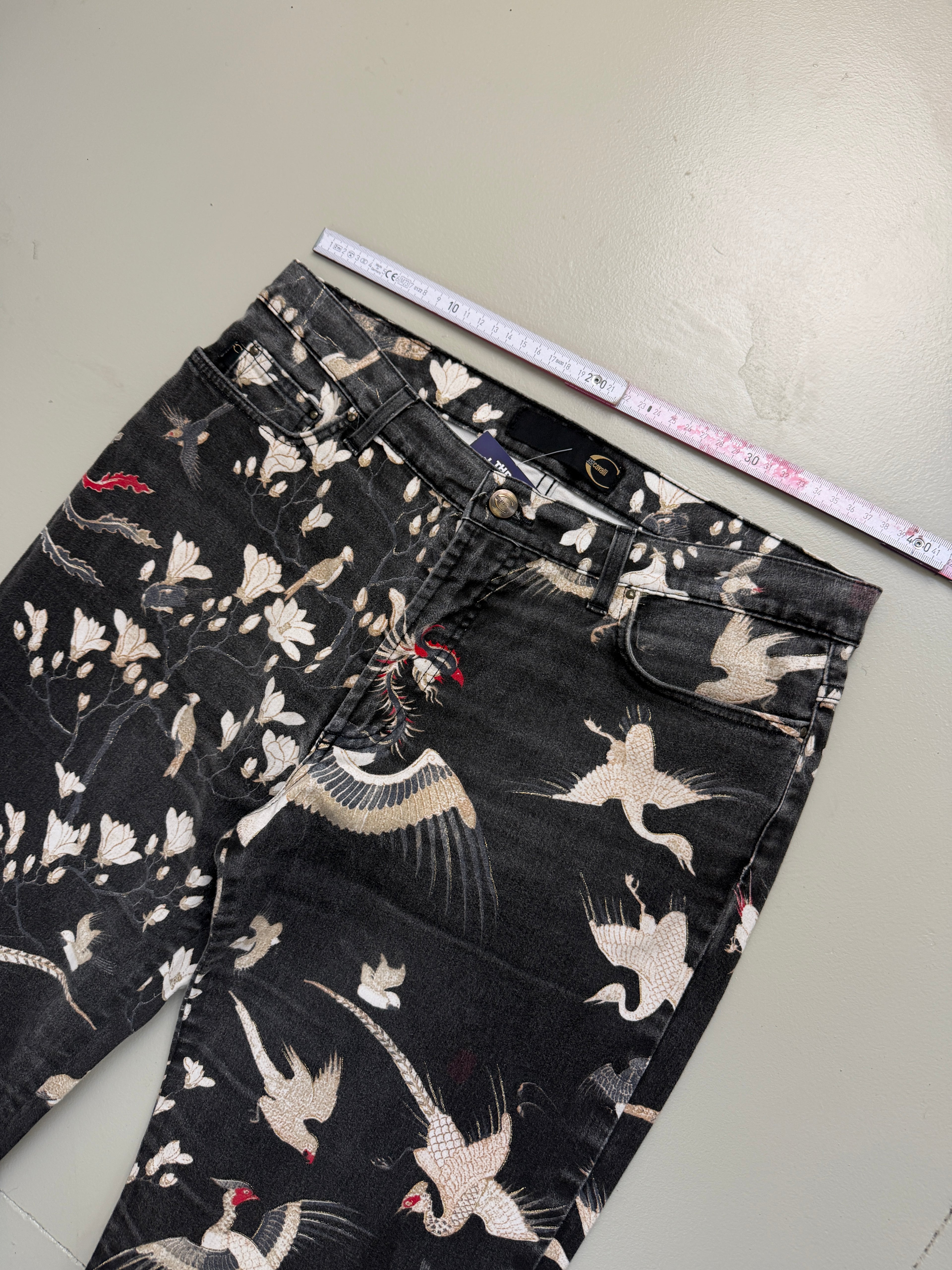 Vintage Printed Cavalli Straight Fit Denim M