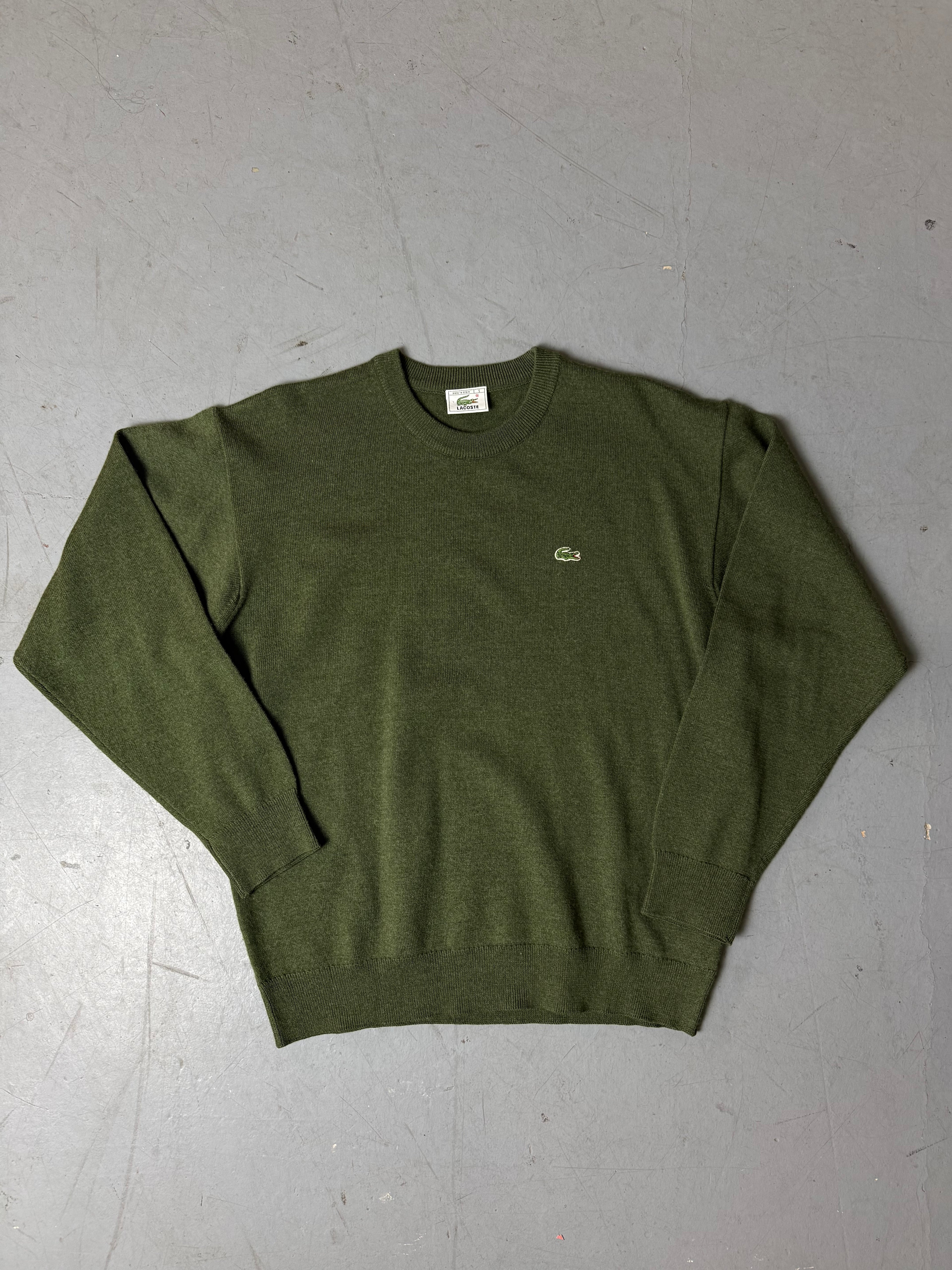 Produktbild von einem Vintage Lacoste Green Knit Sweater von vorne
