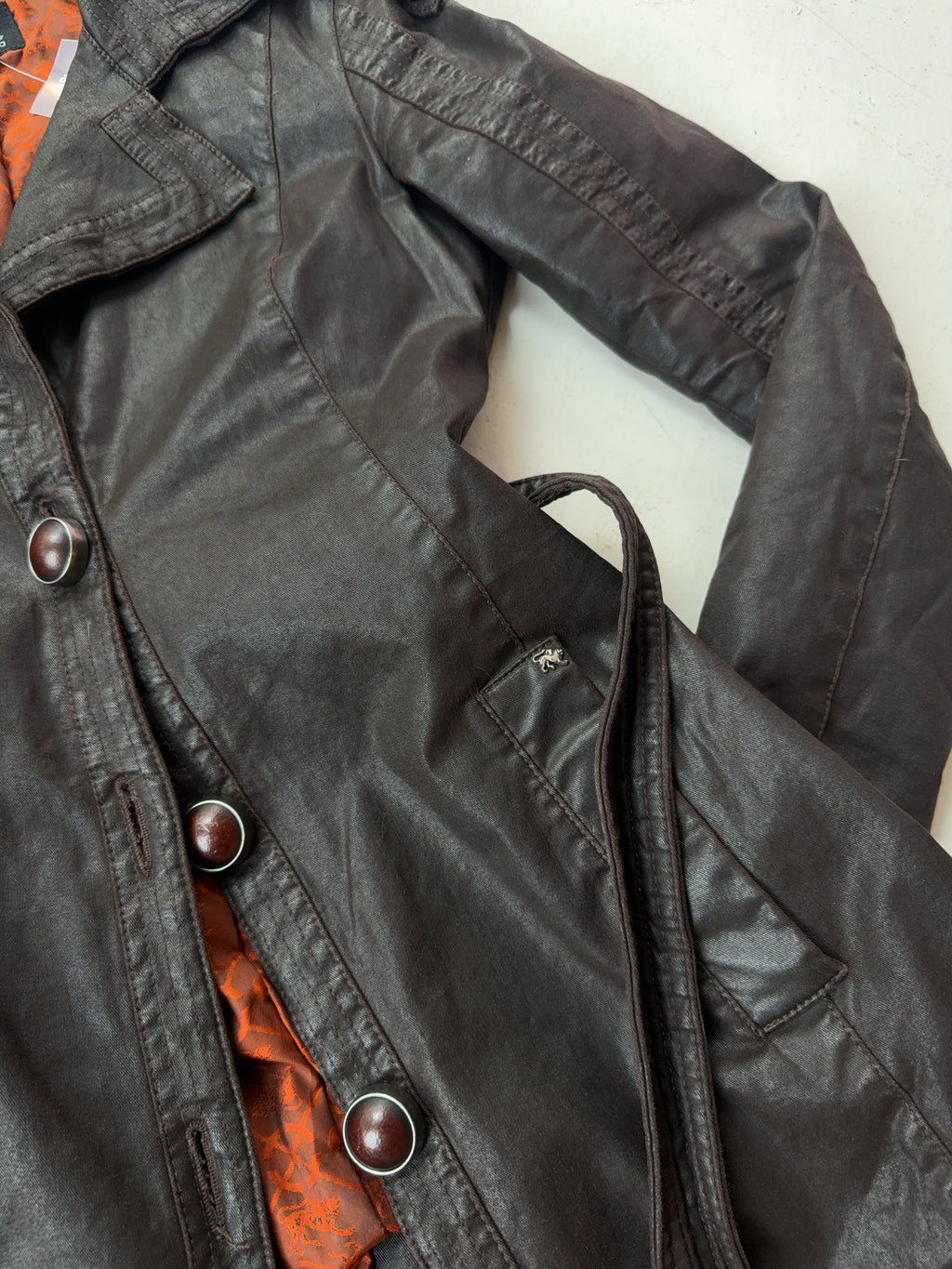 Vintage Parasuco Waxed Leder Mantel (L)