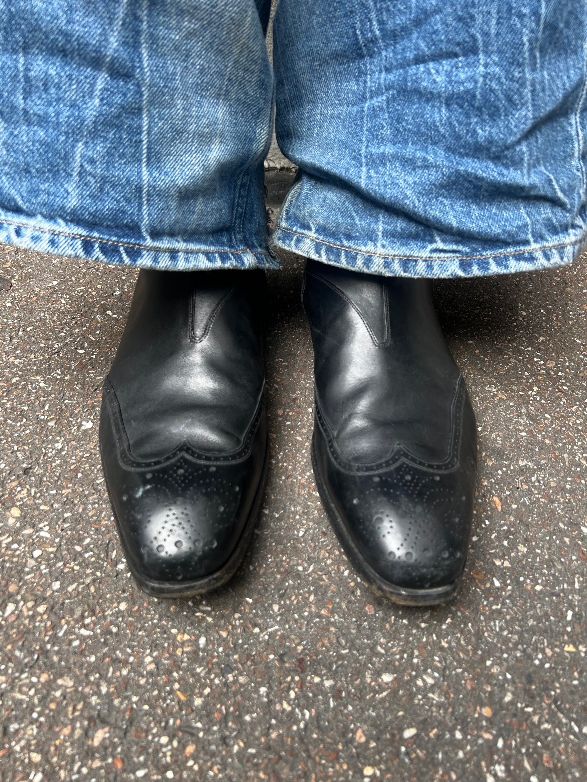 Vintage Prada Black Brogue Boots 42 1/2