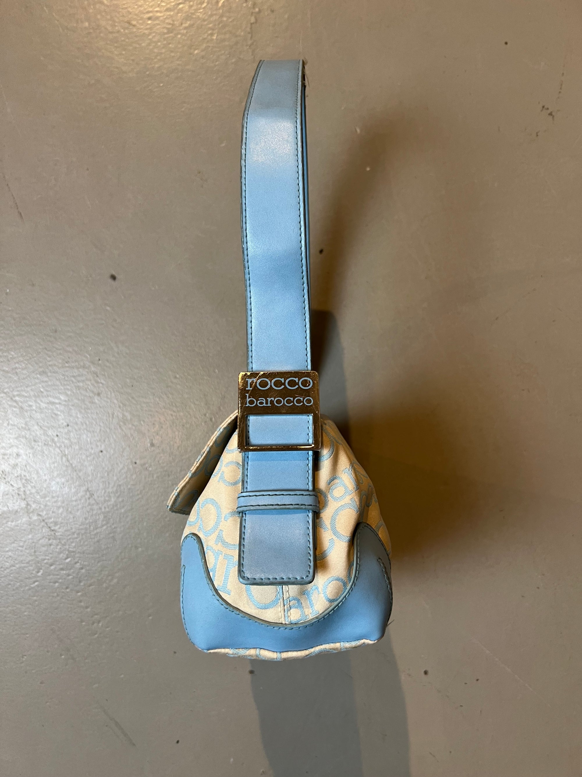 Vintage Beige/Blue Roccobarocco Baguette Bag