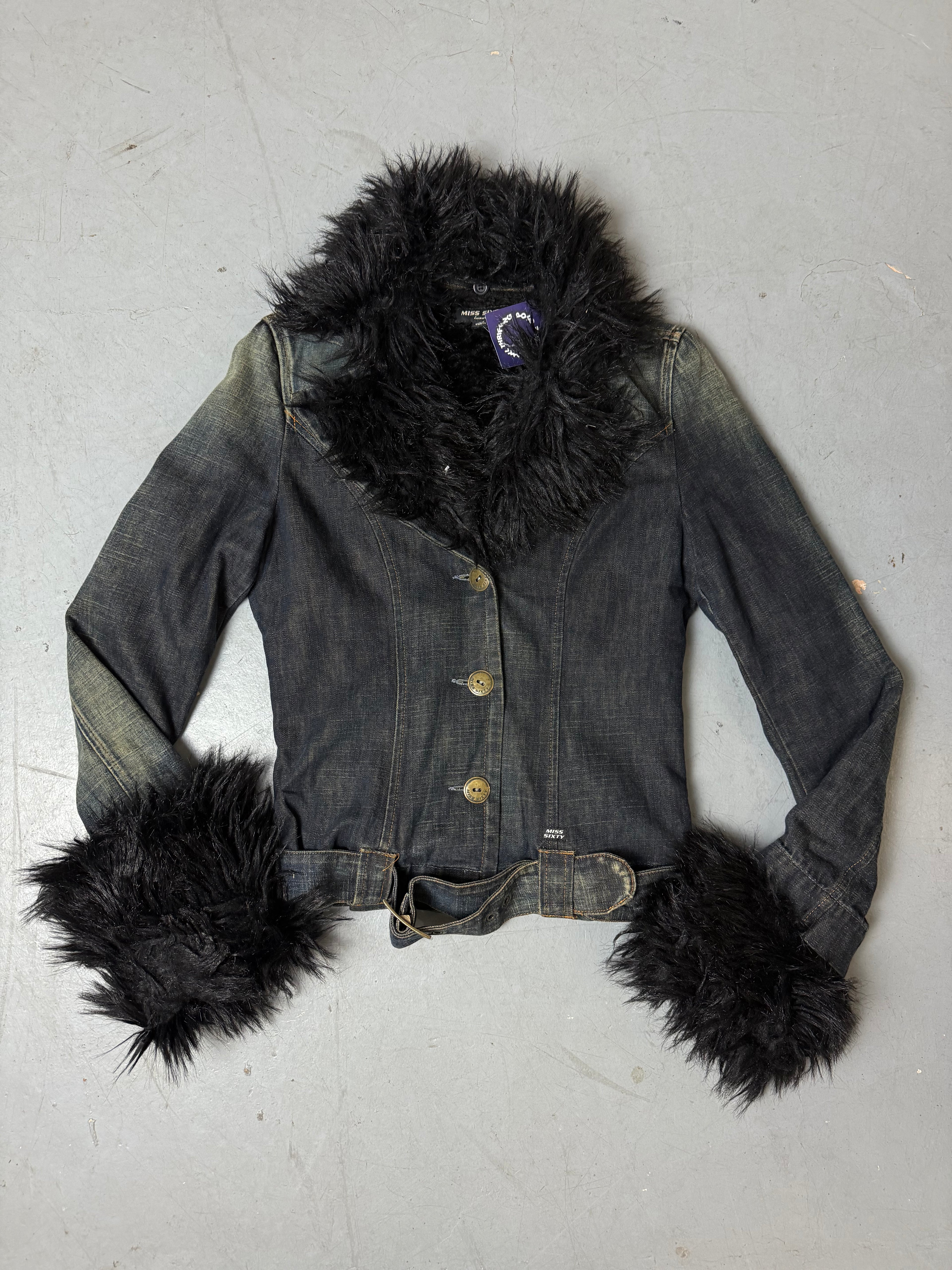 Produktbild von einer Vintage Miss Sixty Luxury Denim Jacke mit Fell