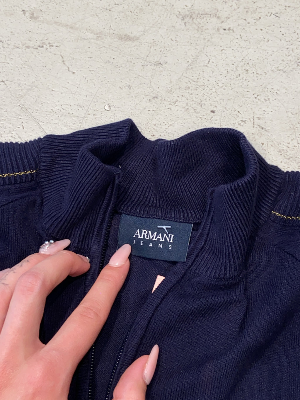 Vintage Armani Jeans Knit Zipper (M)