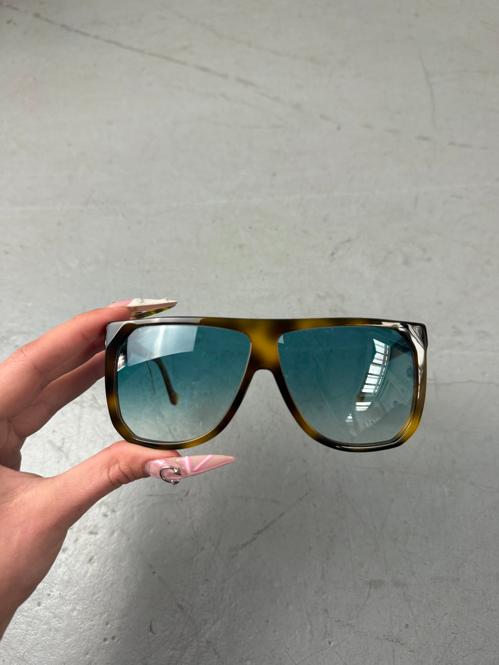 Loewe Blue Sunglasses Unisex. Y2K Second Hand 2000s Fashion