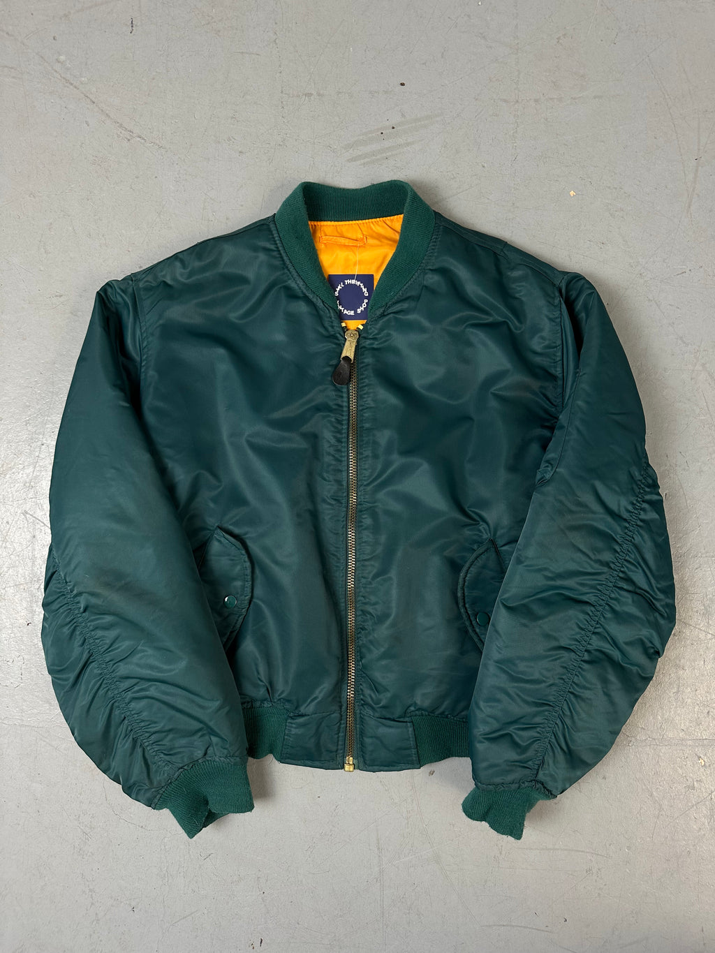 Vintage Petrol Green Bomber Jacket L/XL