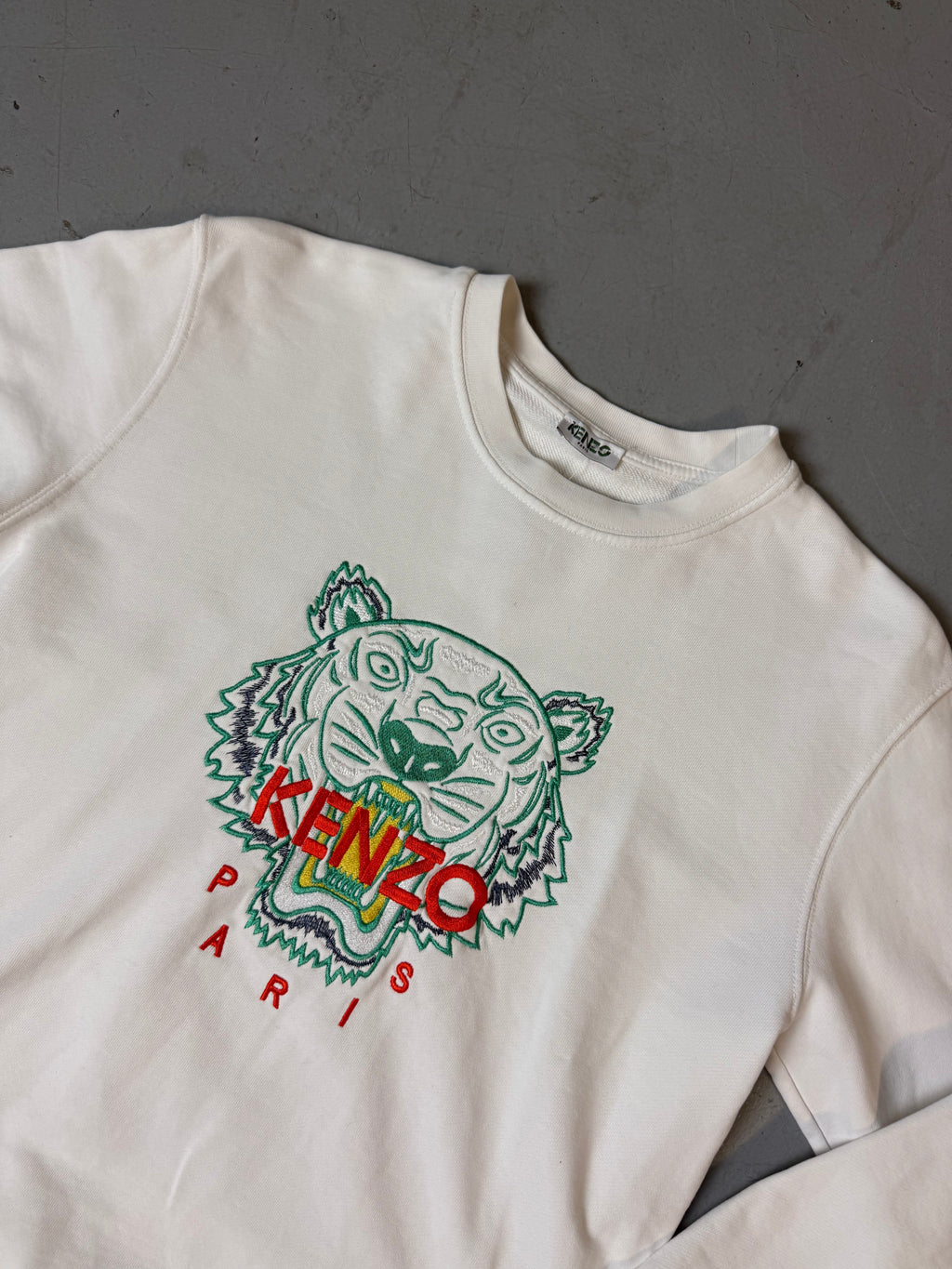 Vintage Kenzo Paris Printed White Sweater S