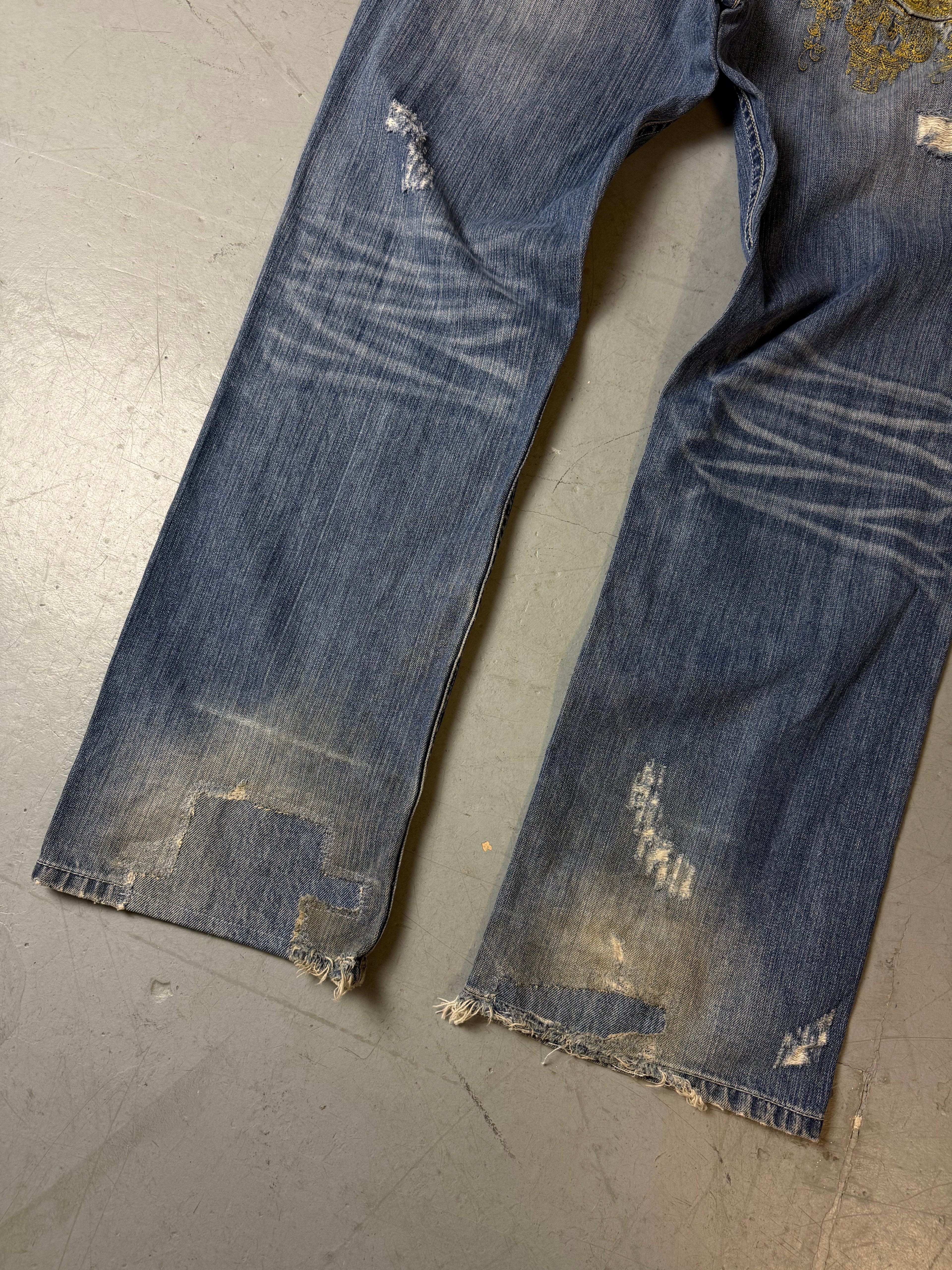 Detailbild von Vintage Ruthless Art Baggy Denim with Backprint XL von hinten