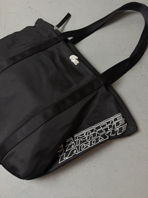 Vintage Lacoste Black Shopper Bag. Unisex.. Y2K Second Hand 2000s Fashion