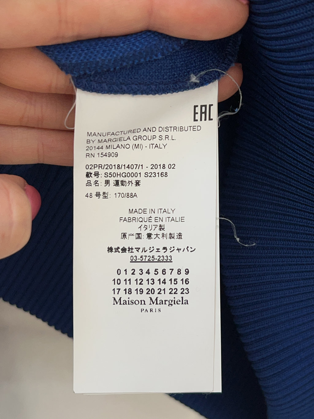 Maison Margiela Reconstructed Jersey Jacke (M) blaue zip Jacke von margiela still thrifting vintage shop 