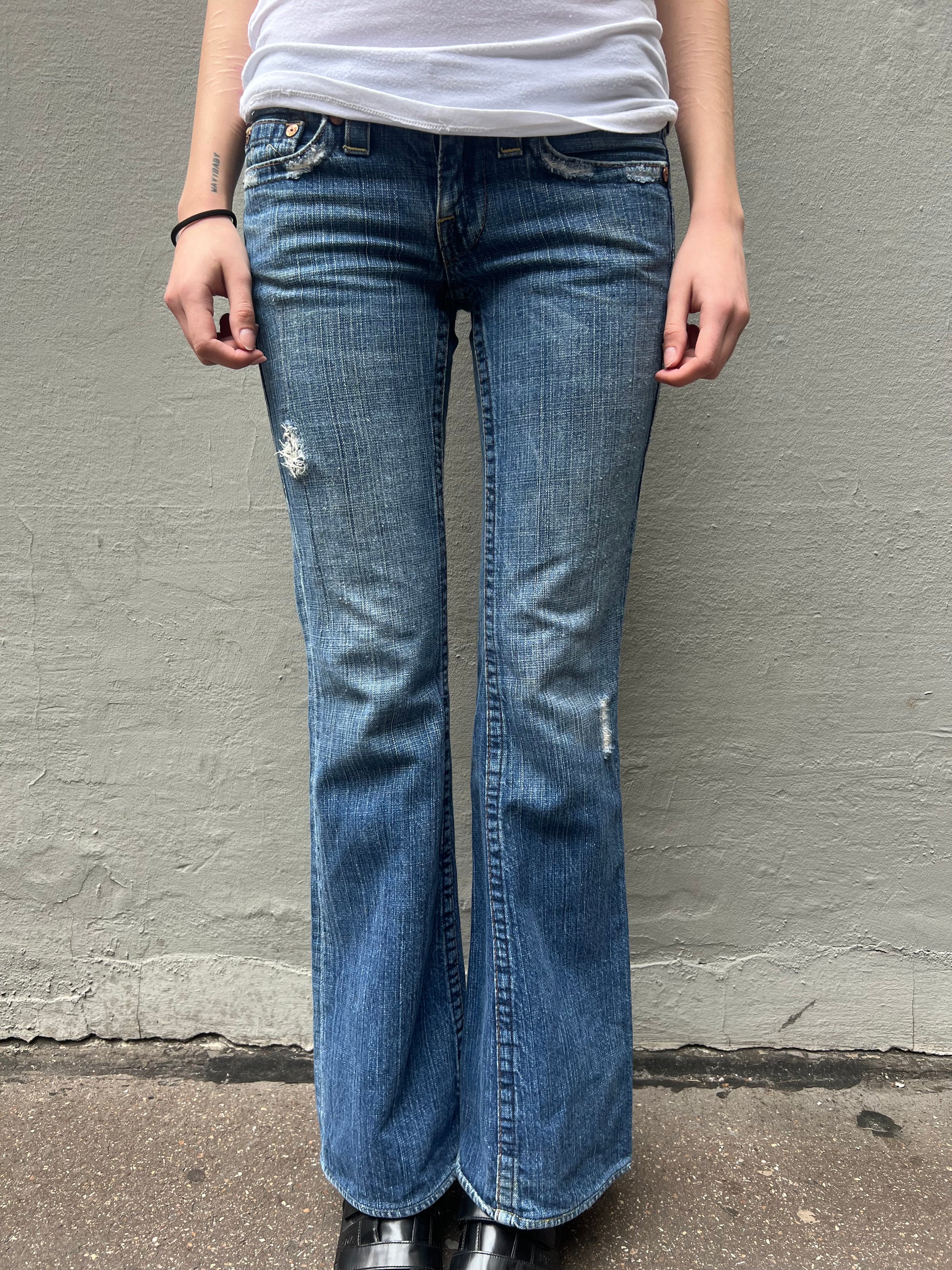 Vintage True Religion Scratched Denim S