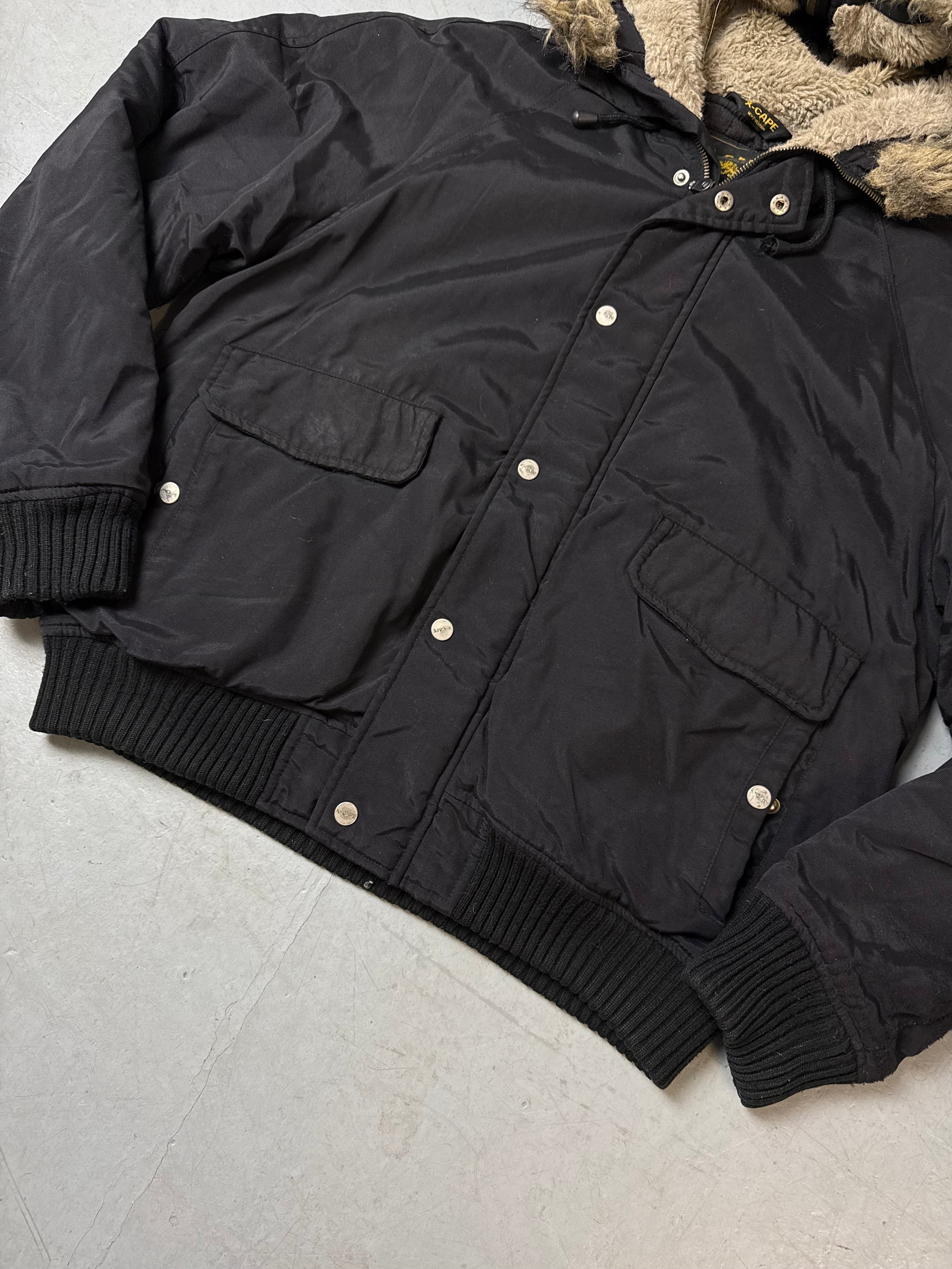 Vintage X-Cape Black Winter Jacket L