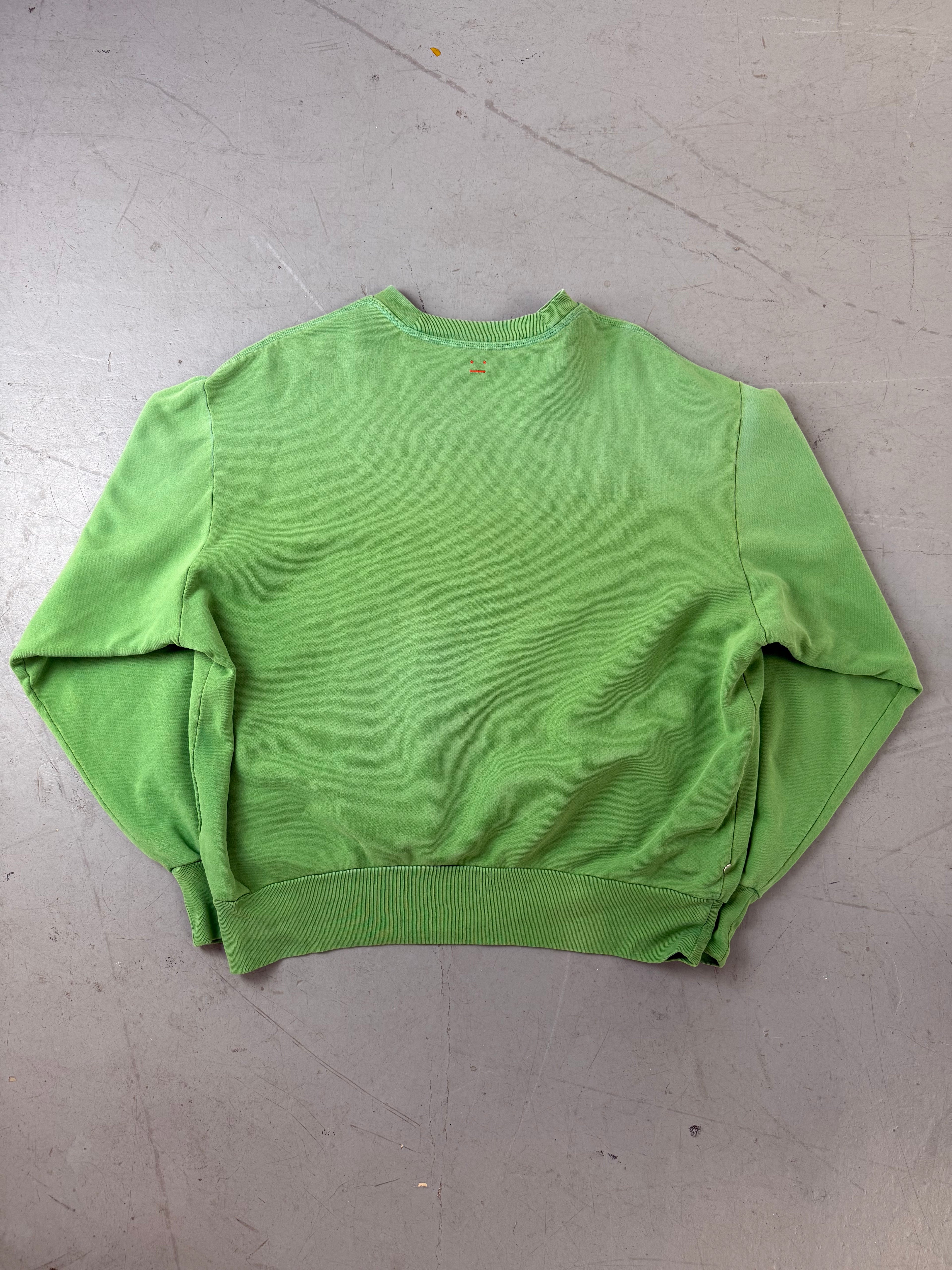 Vintage Acne Studios Green Crewneck Sweater für Herren. Y2K Second Hand 2000s Fashion