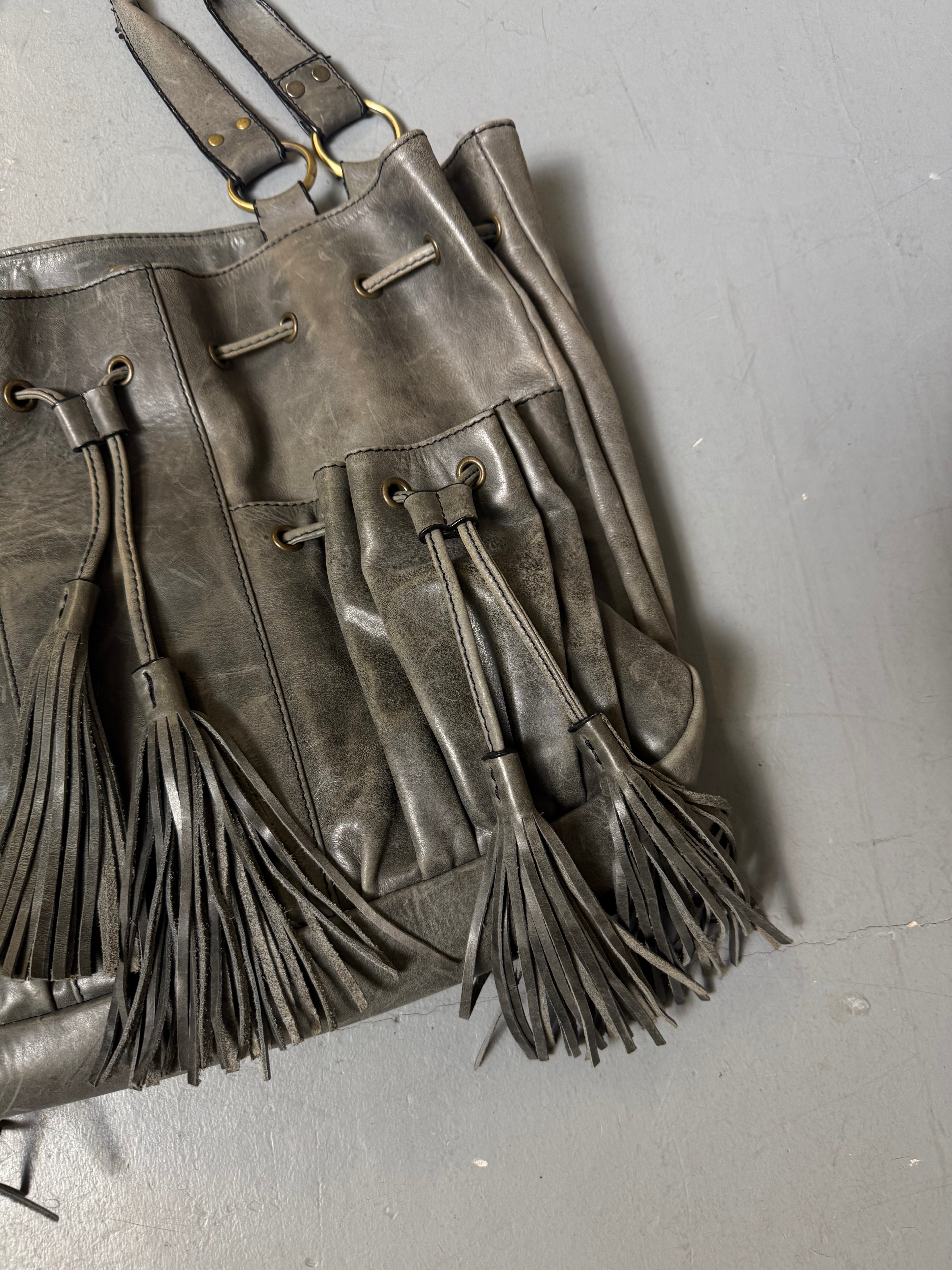 Vintage Dolce&Gabbana Grey Leather Handbag